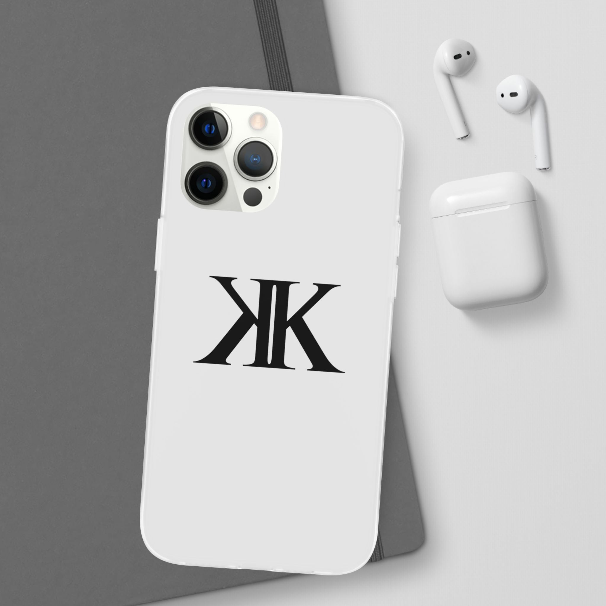 Monogram KK Phone Case — Minimalist Black Logo Flexi Case