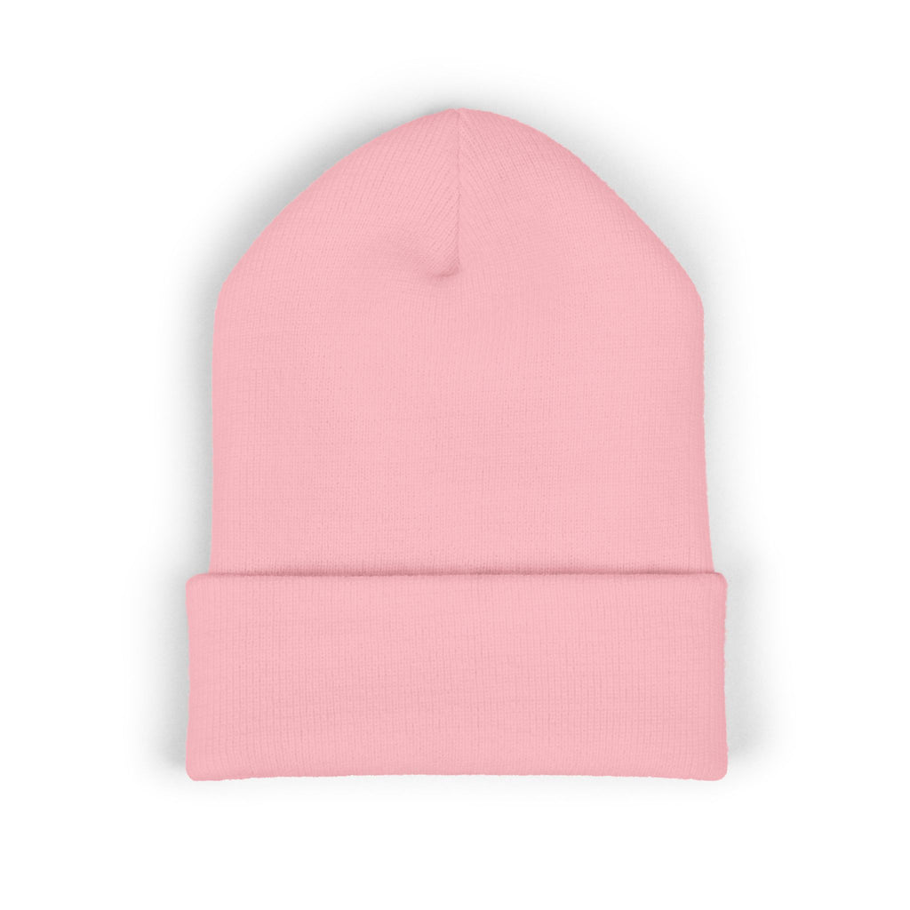 Kairos Kosmos Embroidered Cuffed Beanie — Minimal Logo Knit Hat
