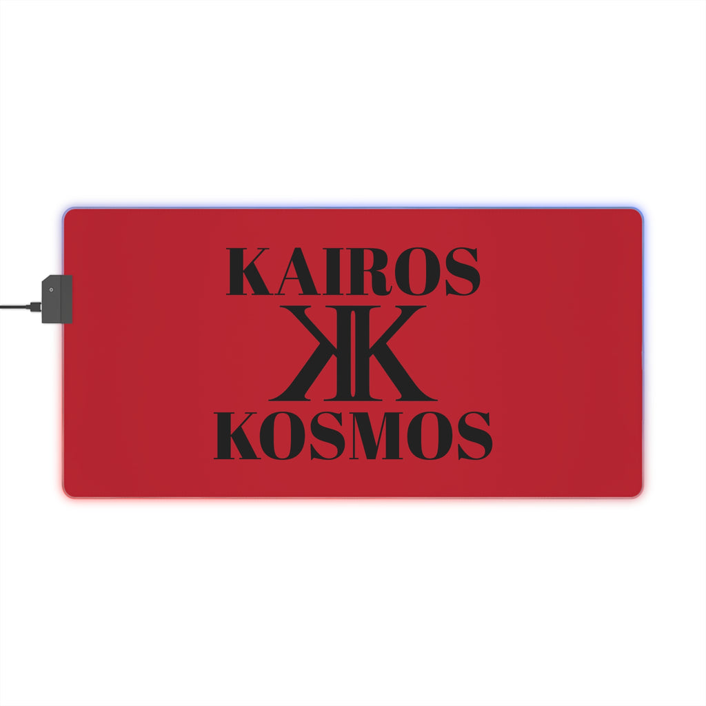 LED Gaming Mouse Pad RED — Kairos Kosmos Logo RGB Desk Mat