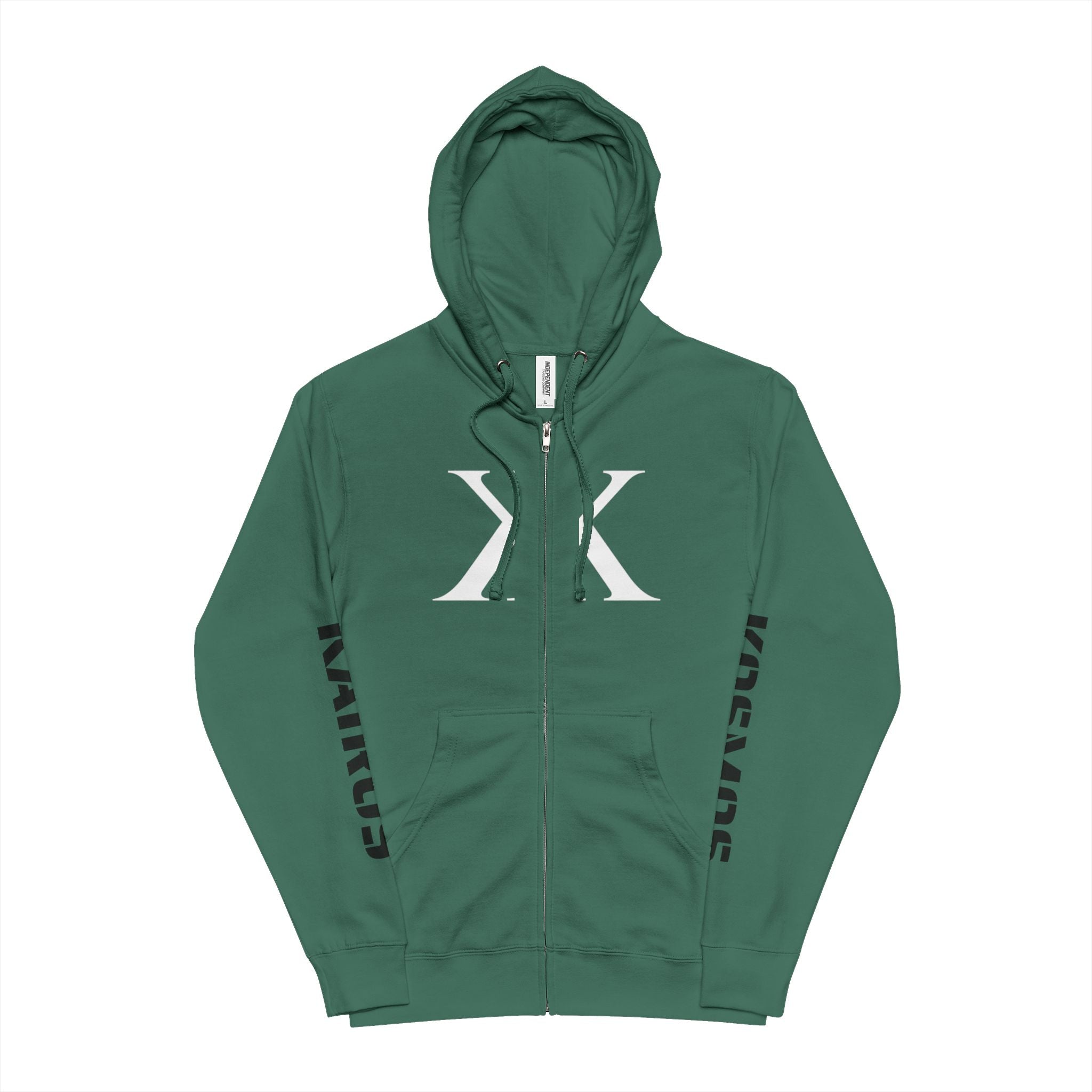 K K Monogram Zip-Up Hoodie — Minimalist Logo Fleece Jacket