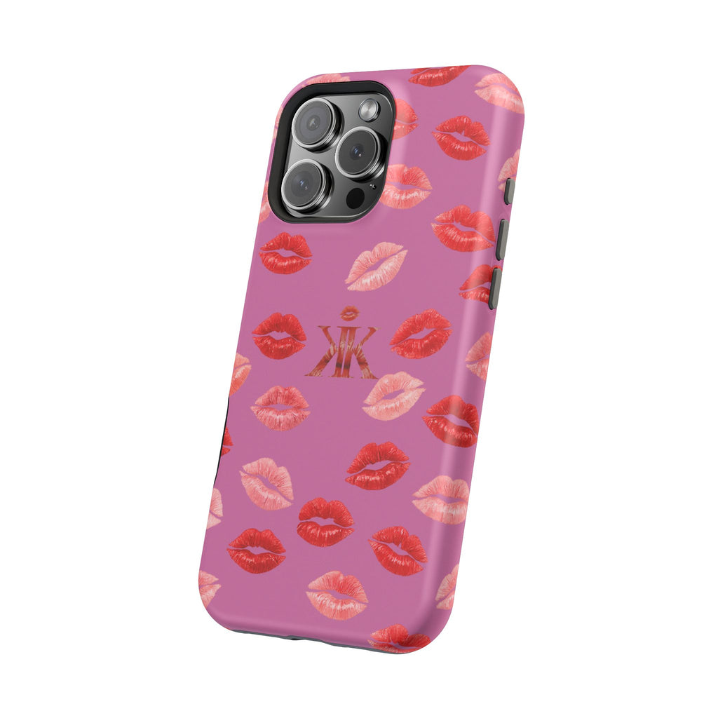 Psyche Collection Light Pink - Kiss Pattern Magnetic Impact Phone Case