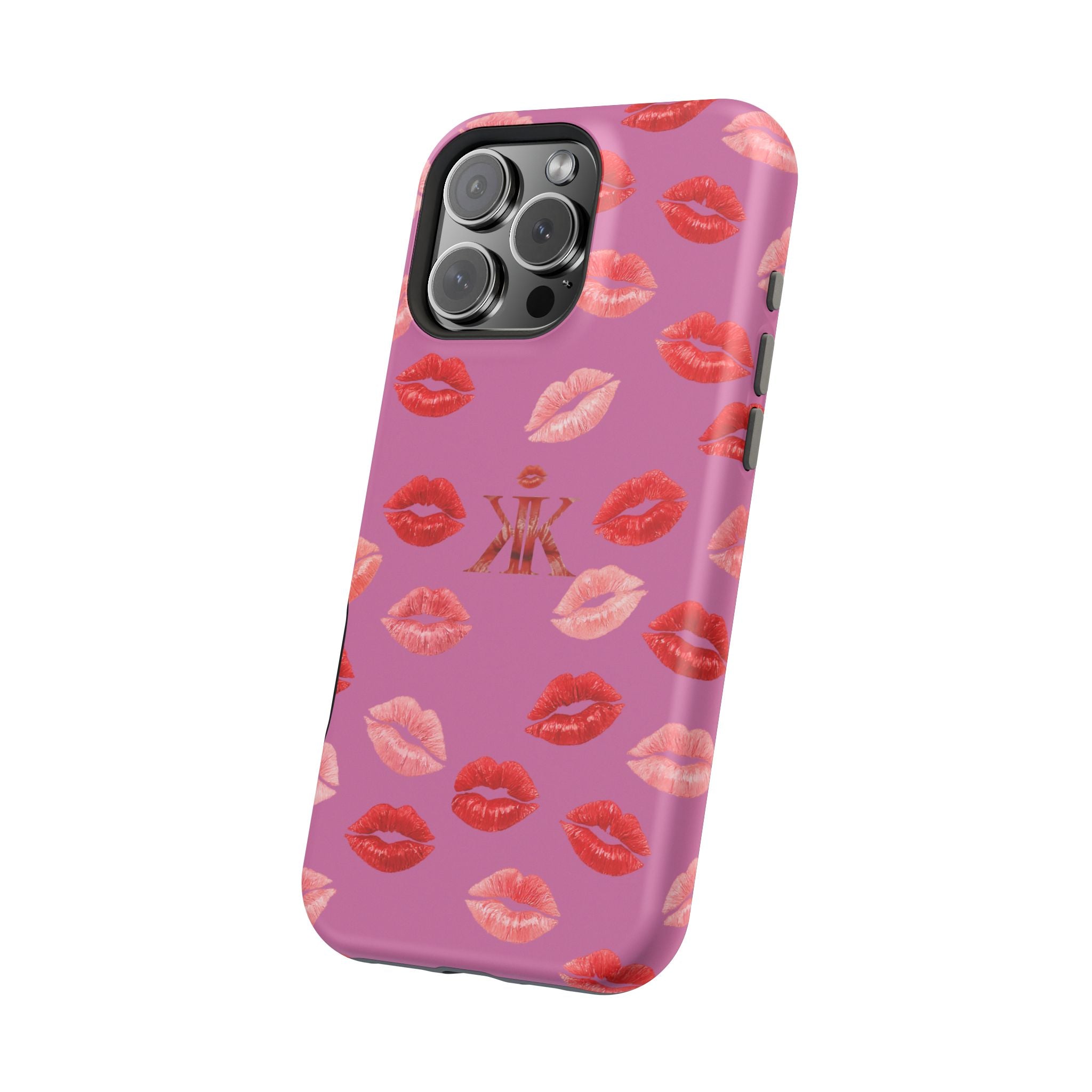 Psyche Collection Light Pink - Kiss Pattern Magnetic Impact Phone Case