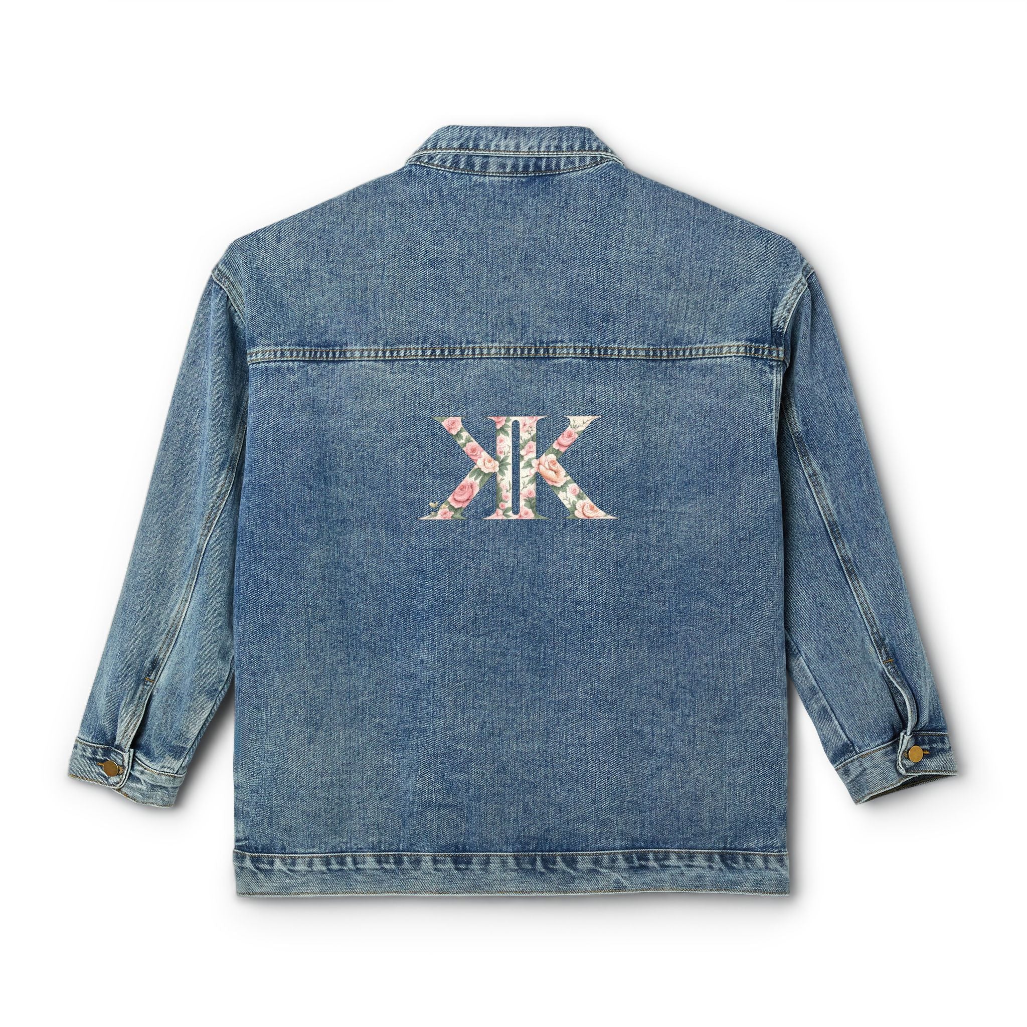 Women's Denim Jacket with Minimal Back Logo — Classic Casual Jean Jacket