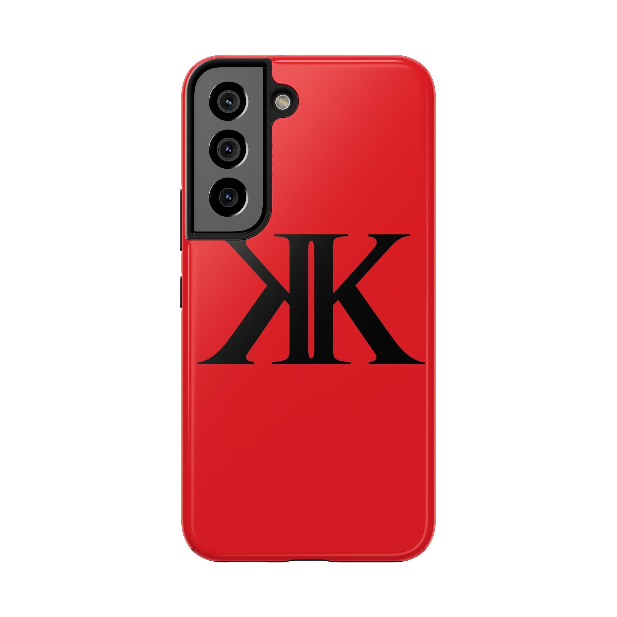 Monogram 'KK' RED Tough Phone Case — Minimal Black Initials Protective Cover