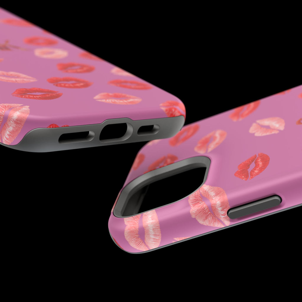Psyche Collection Light Pink - Kiss Pattern Magnetic Impact Phone Case