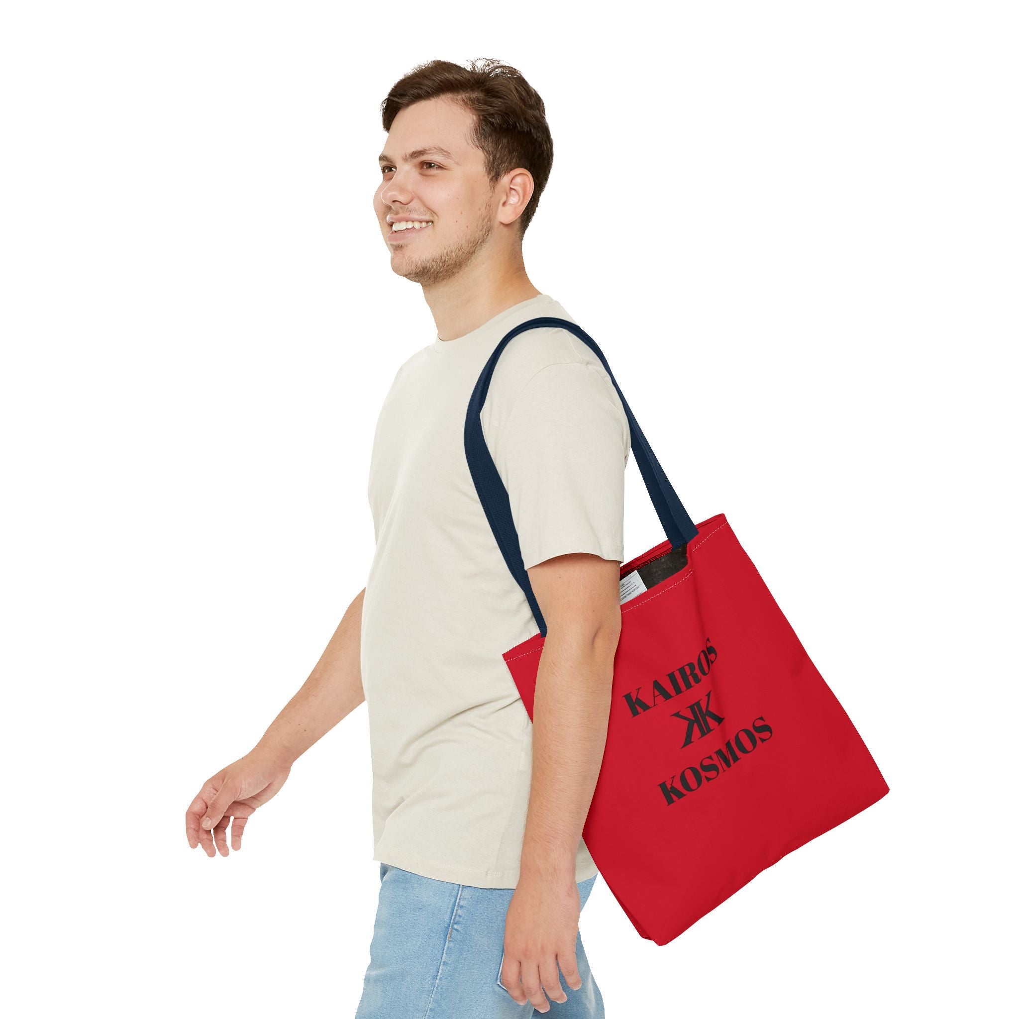 Kairos Kosmos RED Tote Bag – Minimalist Monogram Tote