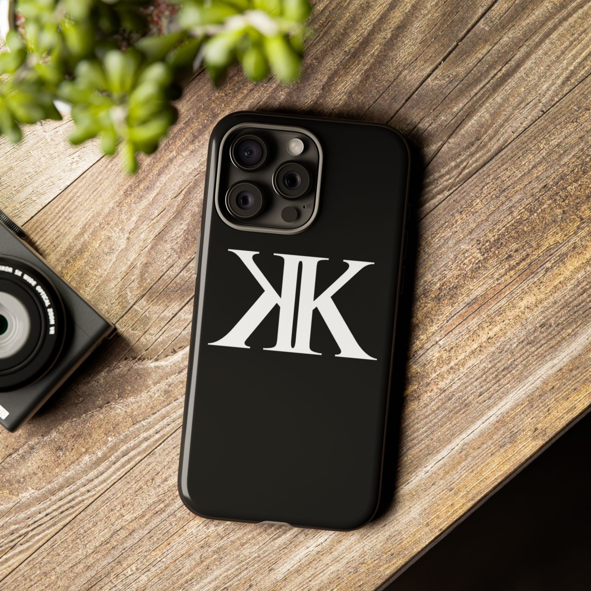 Monogram KK Phone Case BLACK — Tough Protective iPhone Cover