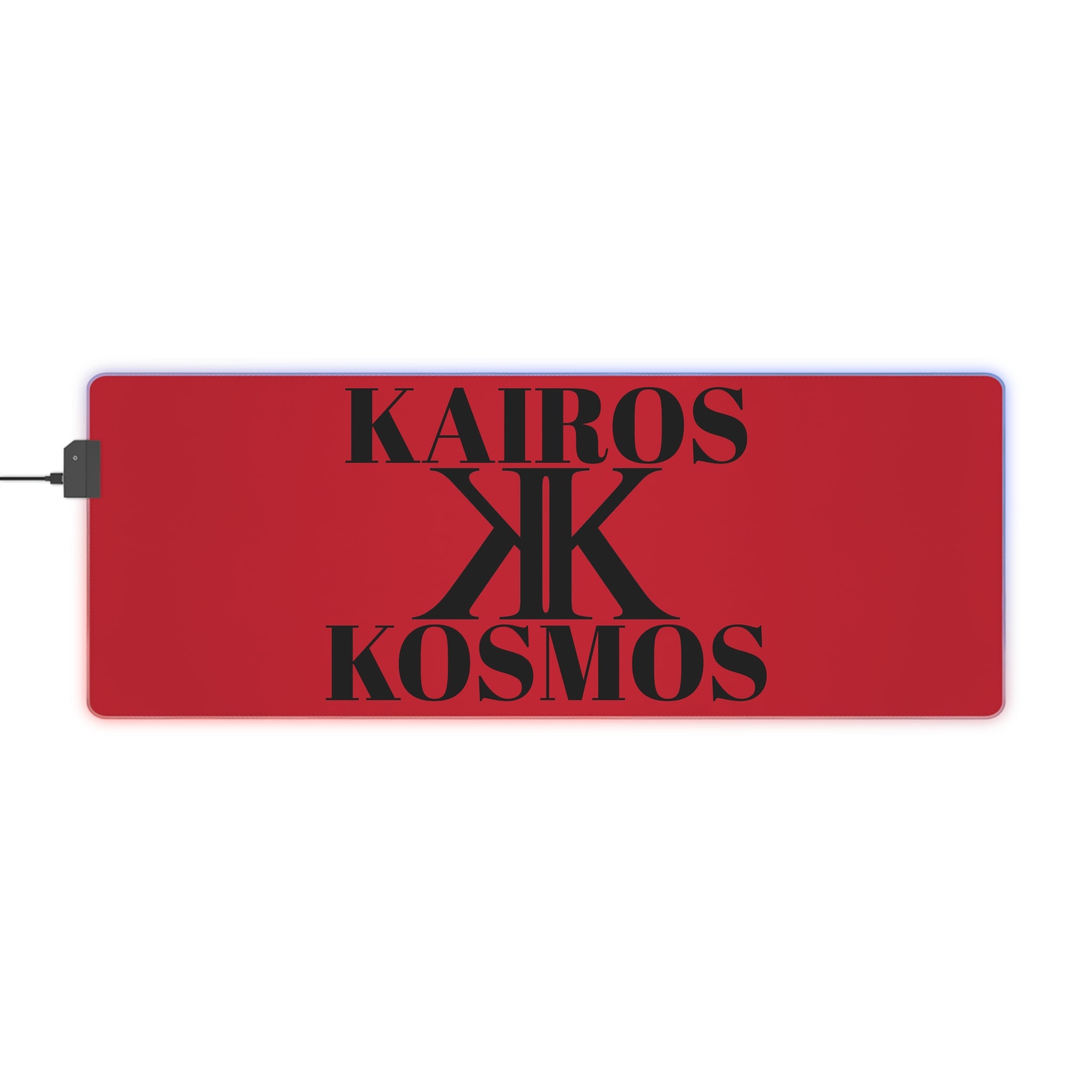 LED Gaming Mouse Pad RED — Kairos Kosmos Logo RGB Desk Mat