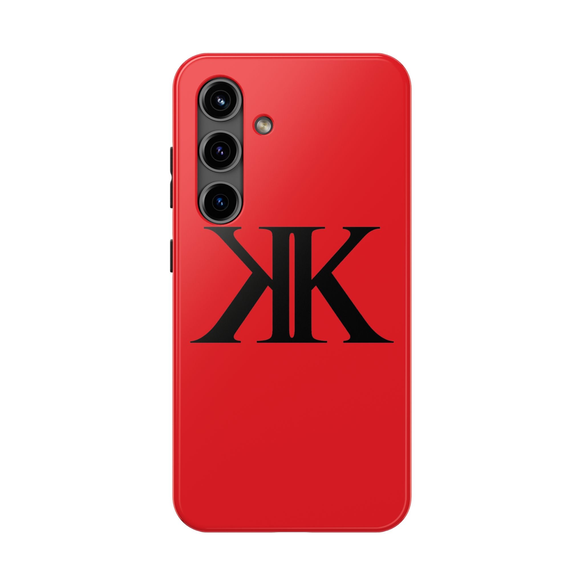 Monogram 'KK' RED Tough Phone Case — Minimal Black Initials Protective Cover