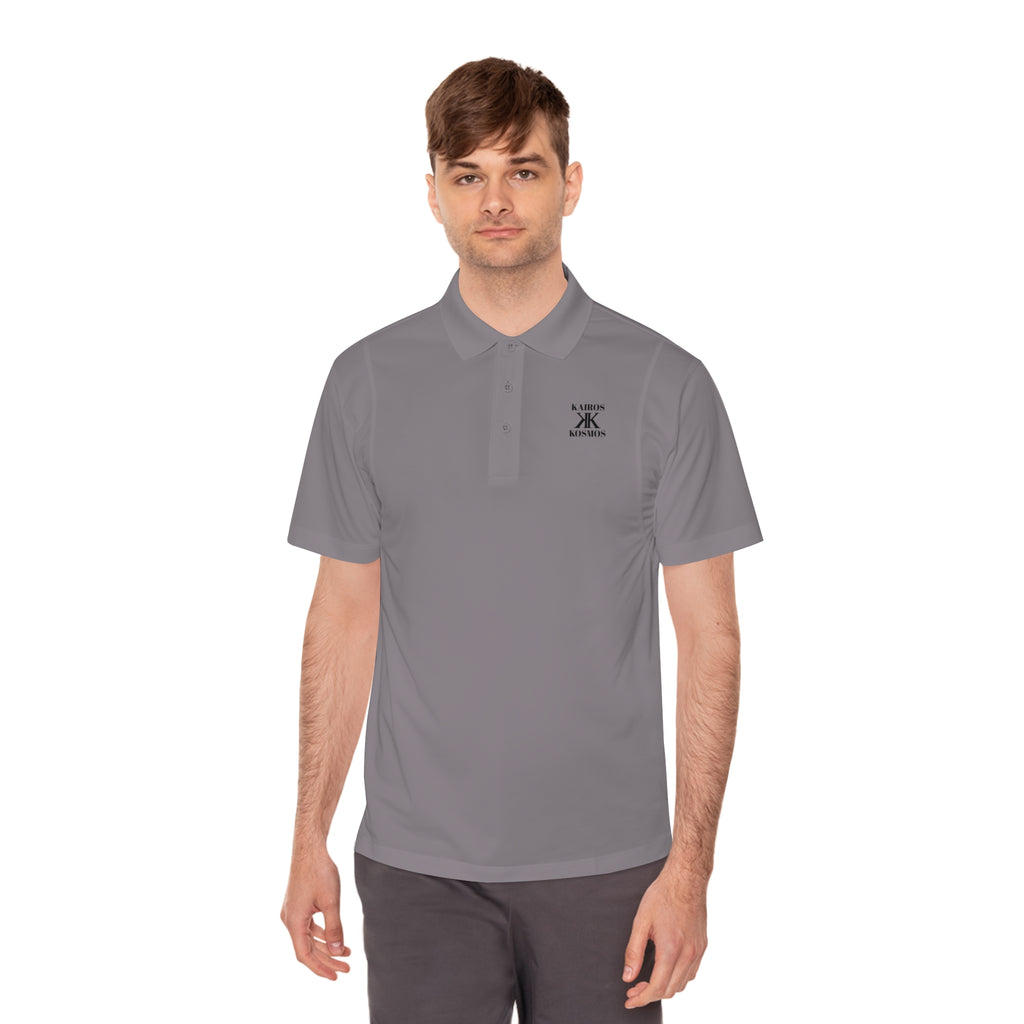Classic Men’s Sport Polo — Minimalist Kairos Kosmos Logo Chest Shirt