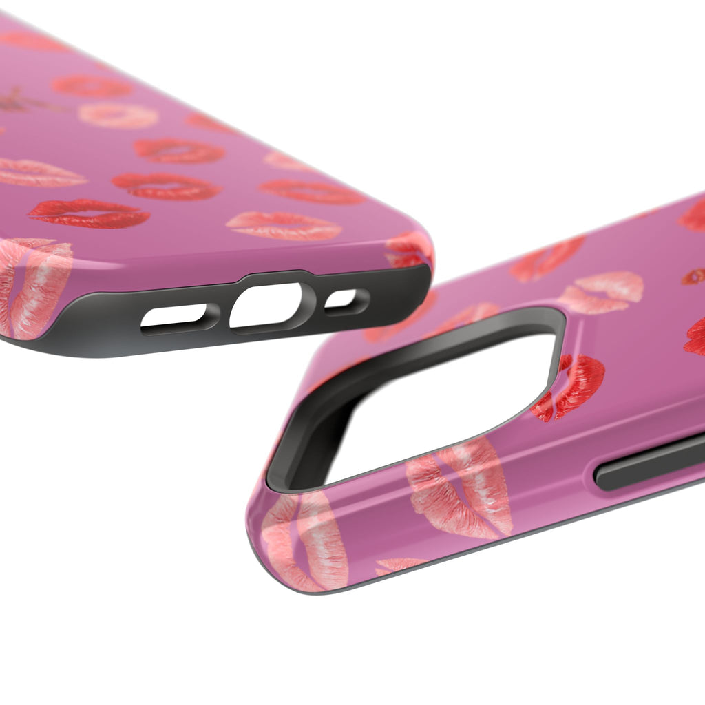 Psyche Collection Light Pink - Kiss Pattern Magnetic Impact Phone Case