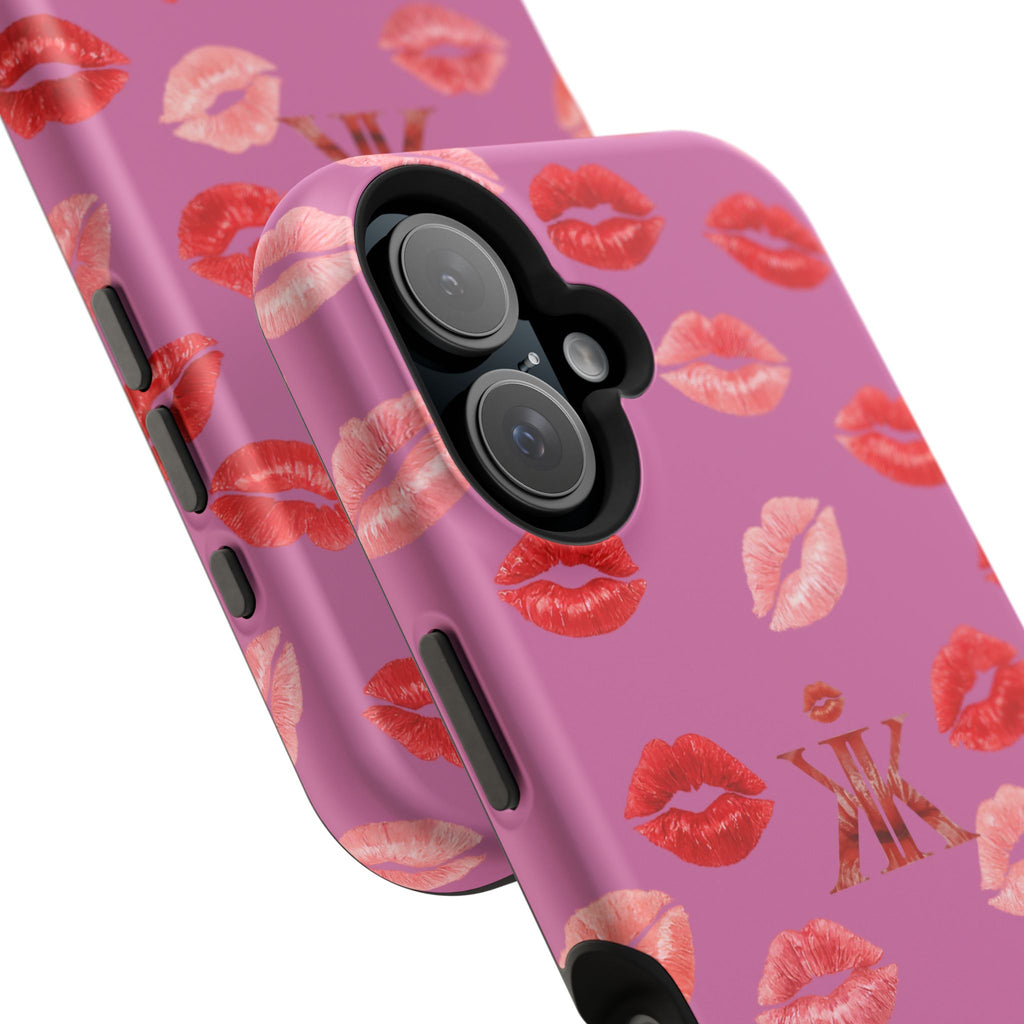 Psyche Collection Light Pink - Kiss Pattern Magnetic Impact Phone Case
