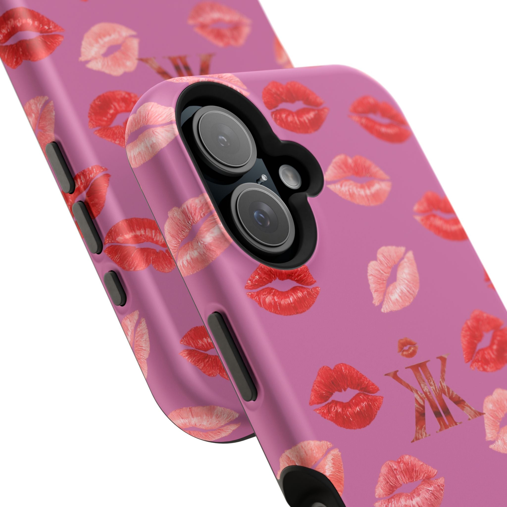Psyche Collection Light Pink - Kiss Pattern Magnetic Impact Phone Case