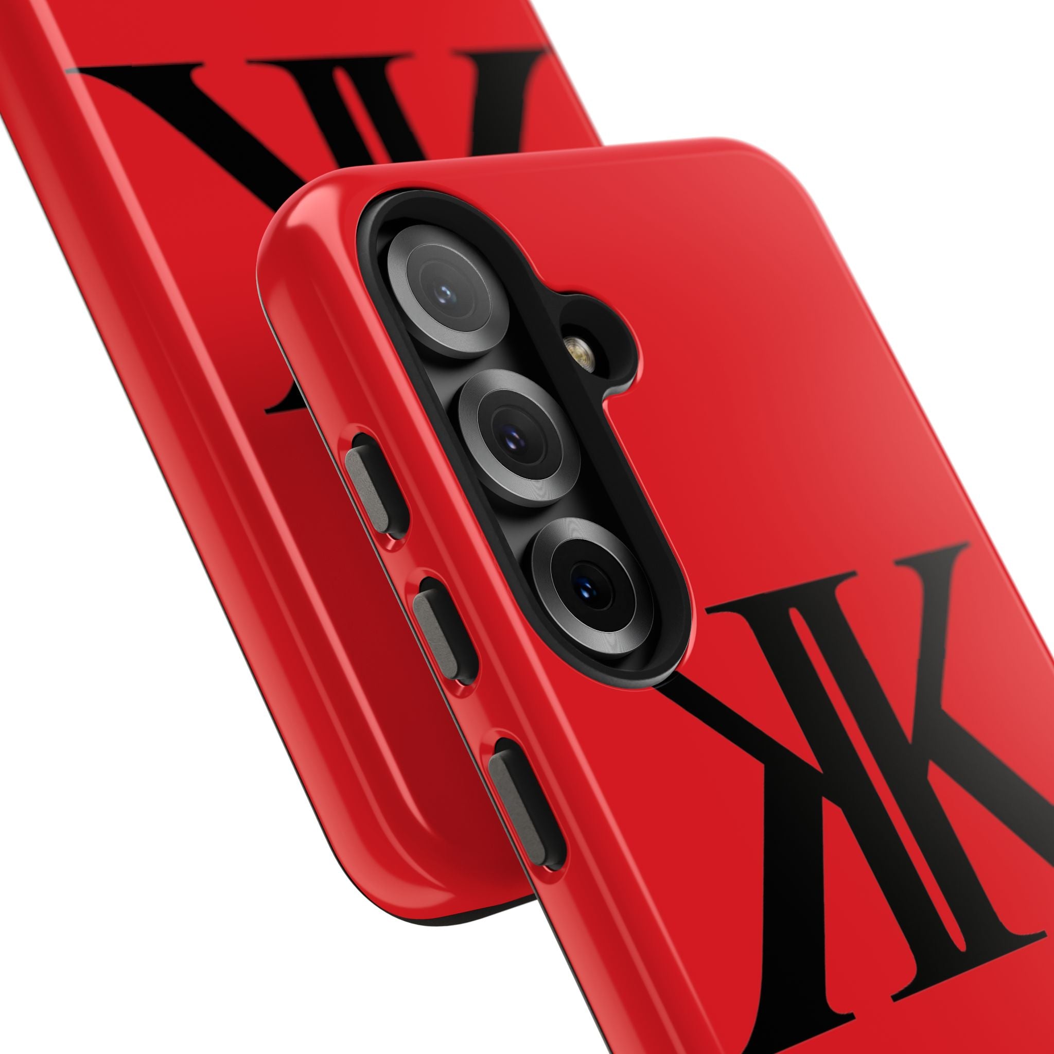 Monogram 'KK' RED Tough Phone Case — Minimal Black Initials Protective Cover