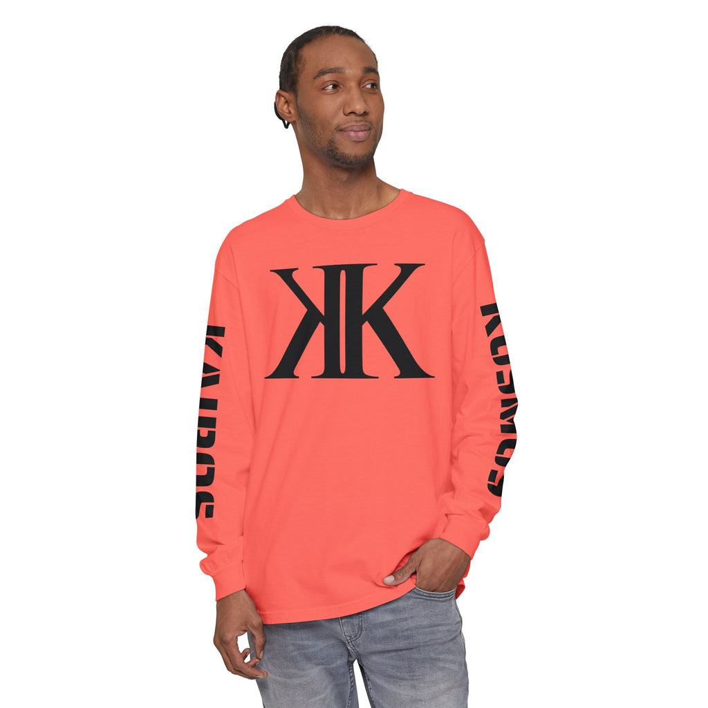 KOSMOS Monogram Uni-Sex Long Sleeve Tee — Bold Black Logo Sleeve Shirt