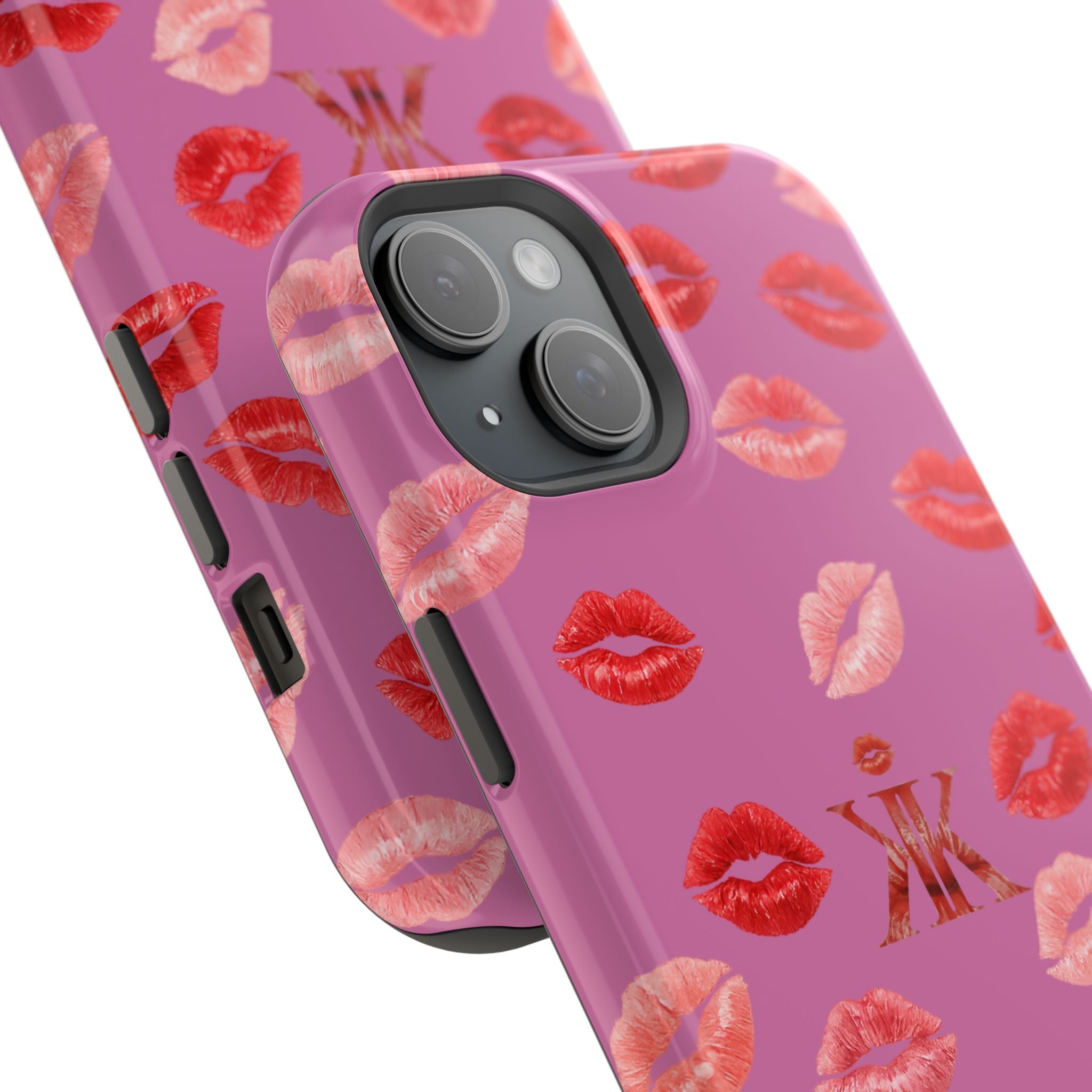 Psyche Collection Light Pink - Kiss Pattern Magnetic Impact Phone Case