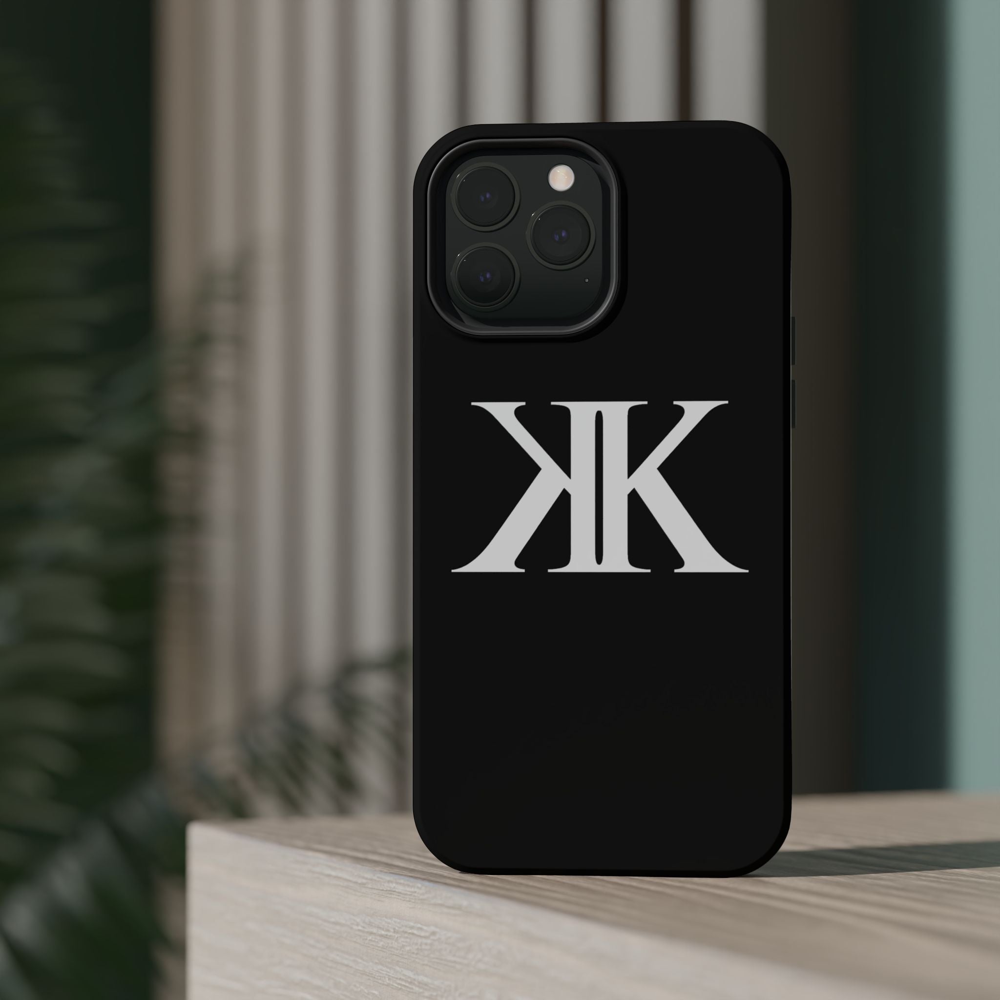 Magnetic Impact-Resistant BLACK Case with Bold KK Monogram