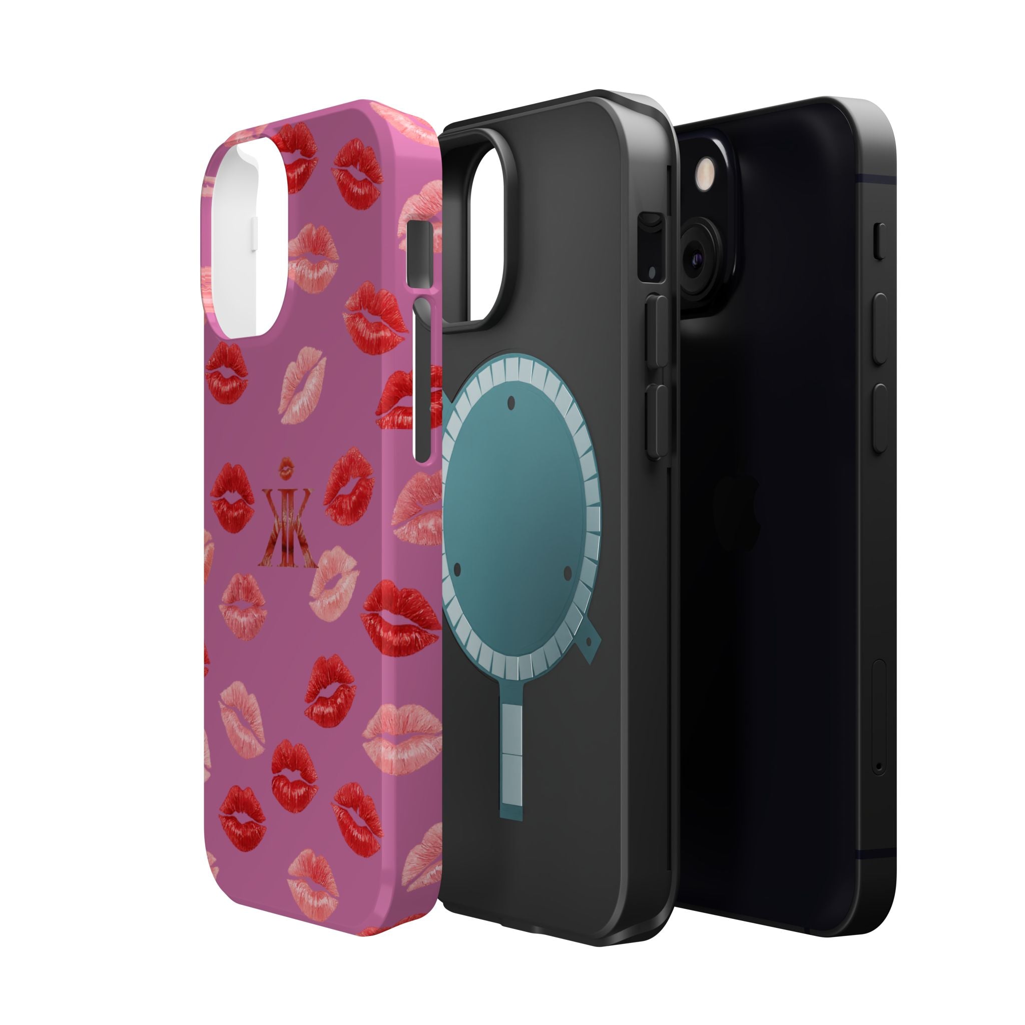 Psyche Collection Light Pink - Kiss Pattern Magnetic Impact Phone Case