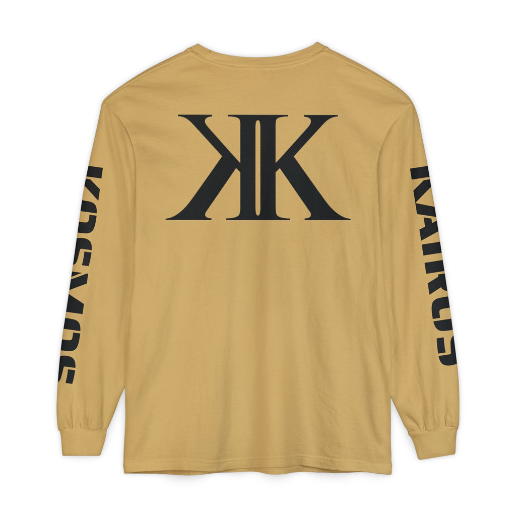 KOSMOS Monogram Uni-Sex Long Sleeve Tee — Bold Black Logo Sleeve Shirt