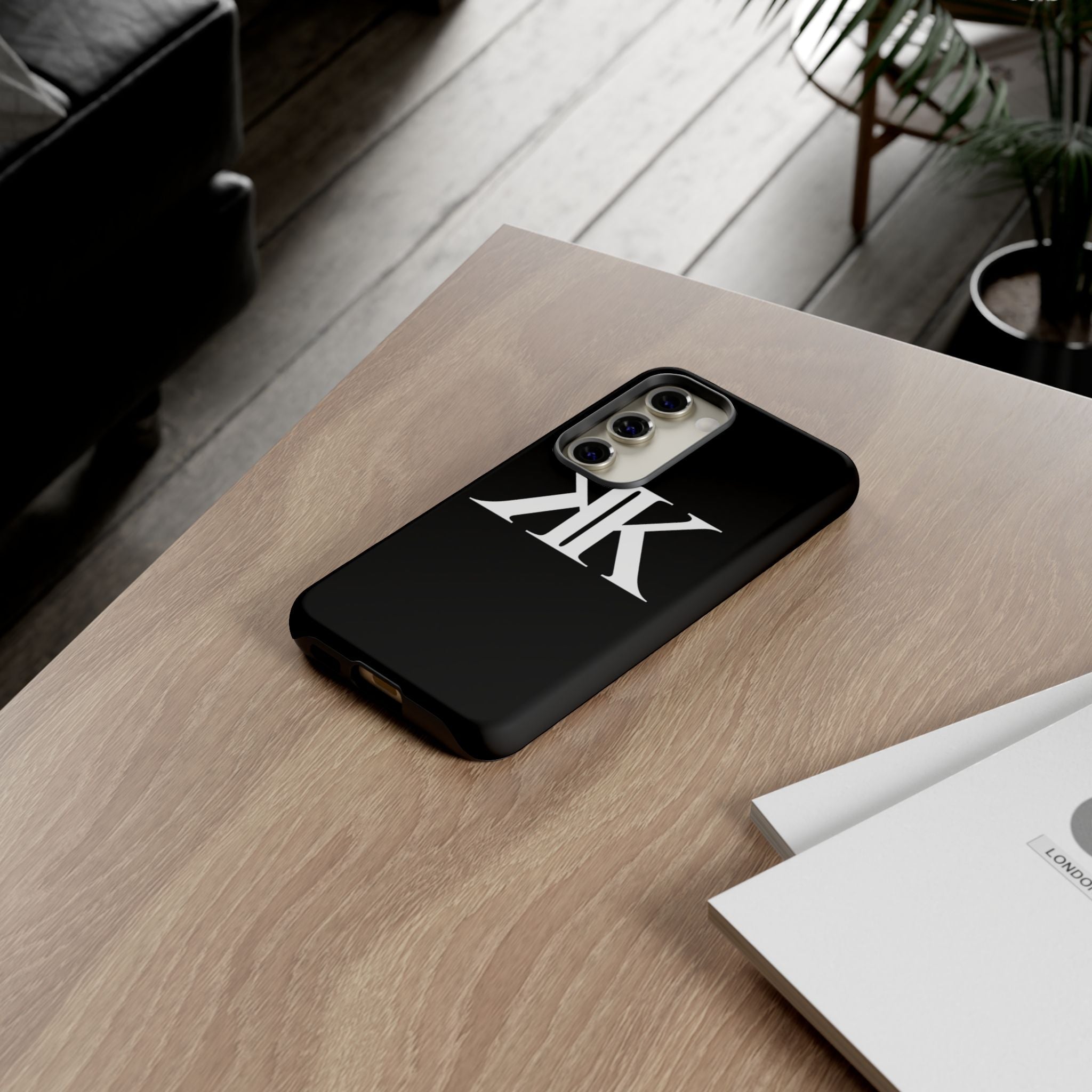 Monogram KK Phone Case BLACK — Tough Protective iPhone Cover