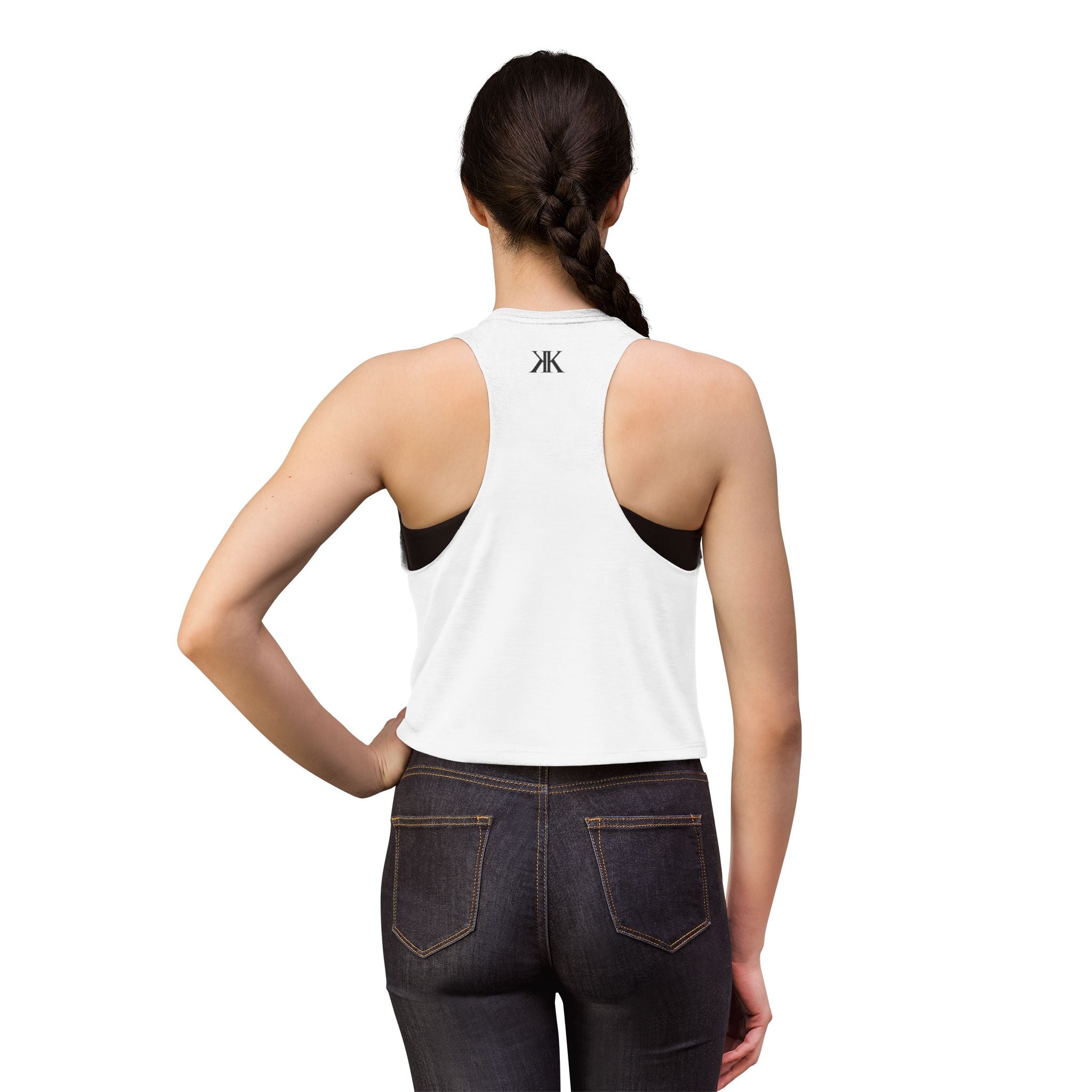Women's Crop Top with Minimal Double K Logo – Stylish Monogram Tank