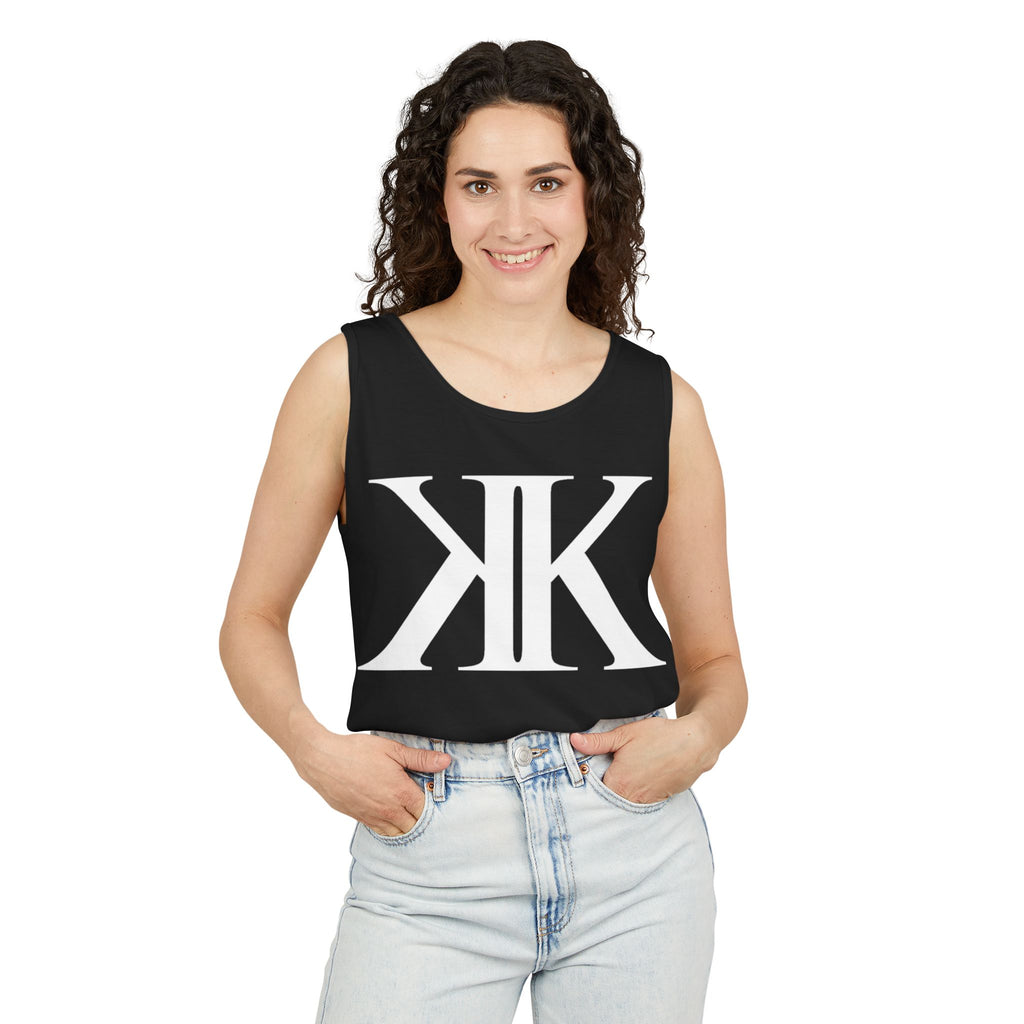 KK Monogram BLACK Tank Top — Bold Double K Logo Graphic Tank