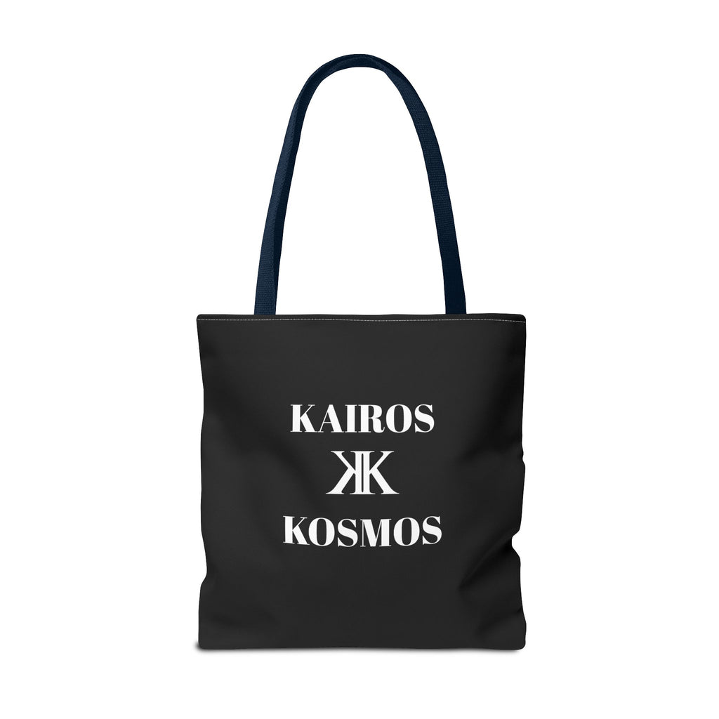 Kairos Kosmos BLACK Tote Bag – Minimalist Monogram Tote