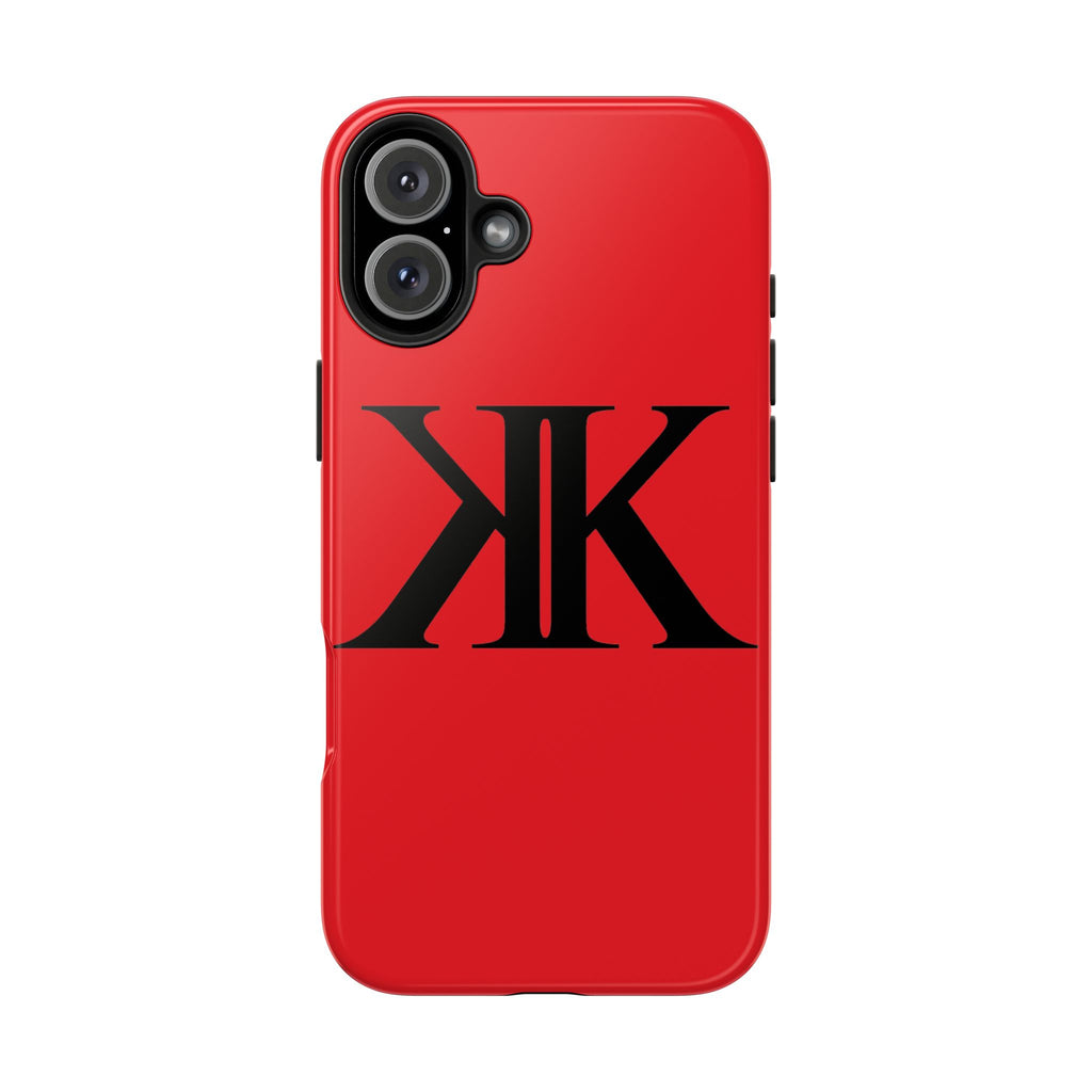 Monogram 'KK' RED Tough Phone Case — Minimal Black Initials Protective Cover