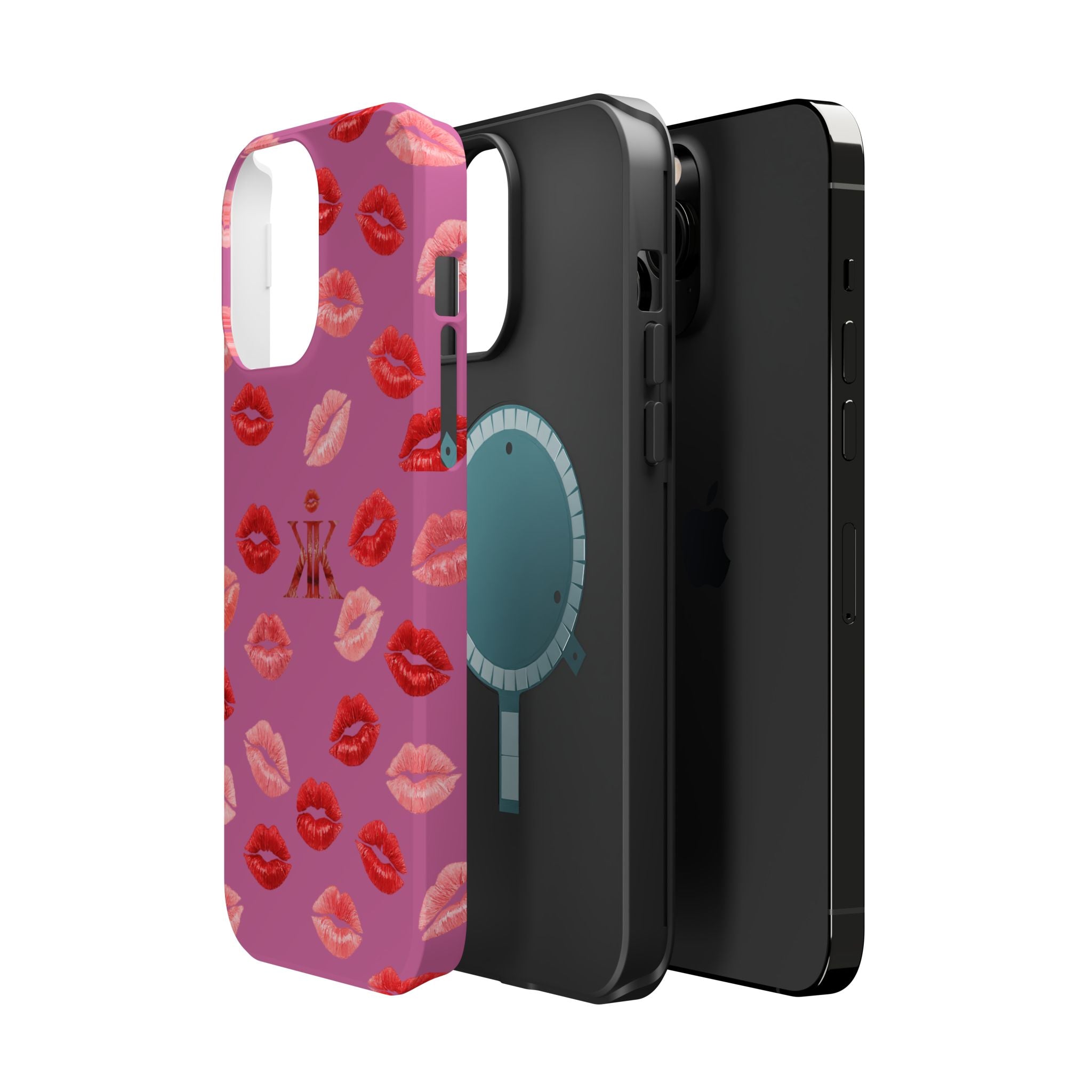 Psyche Collection Light Pink - Kiss Pattern Magnetic Impact Phone Case