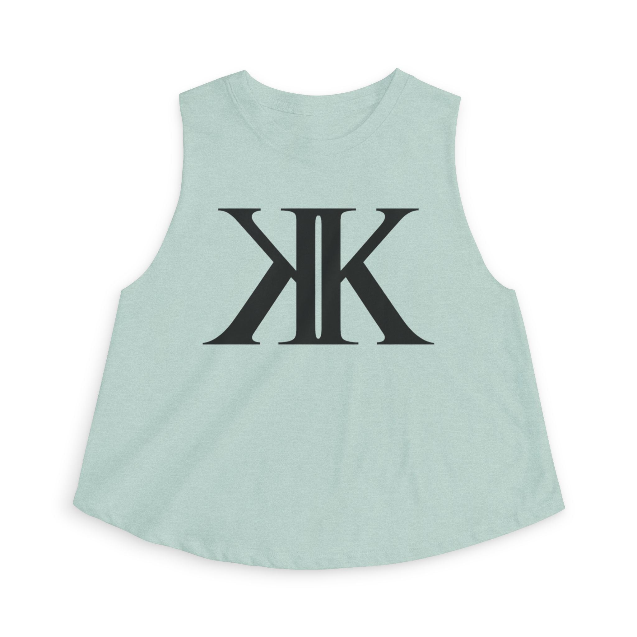 Women's Crop Top with Minimal Double K Logo – Stylish Monogram Tank