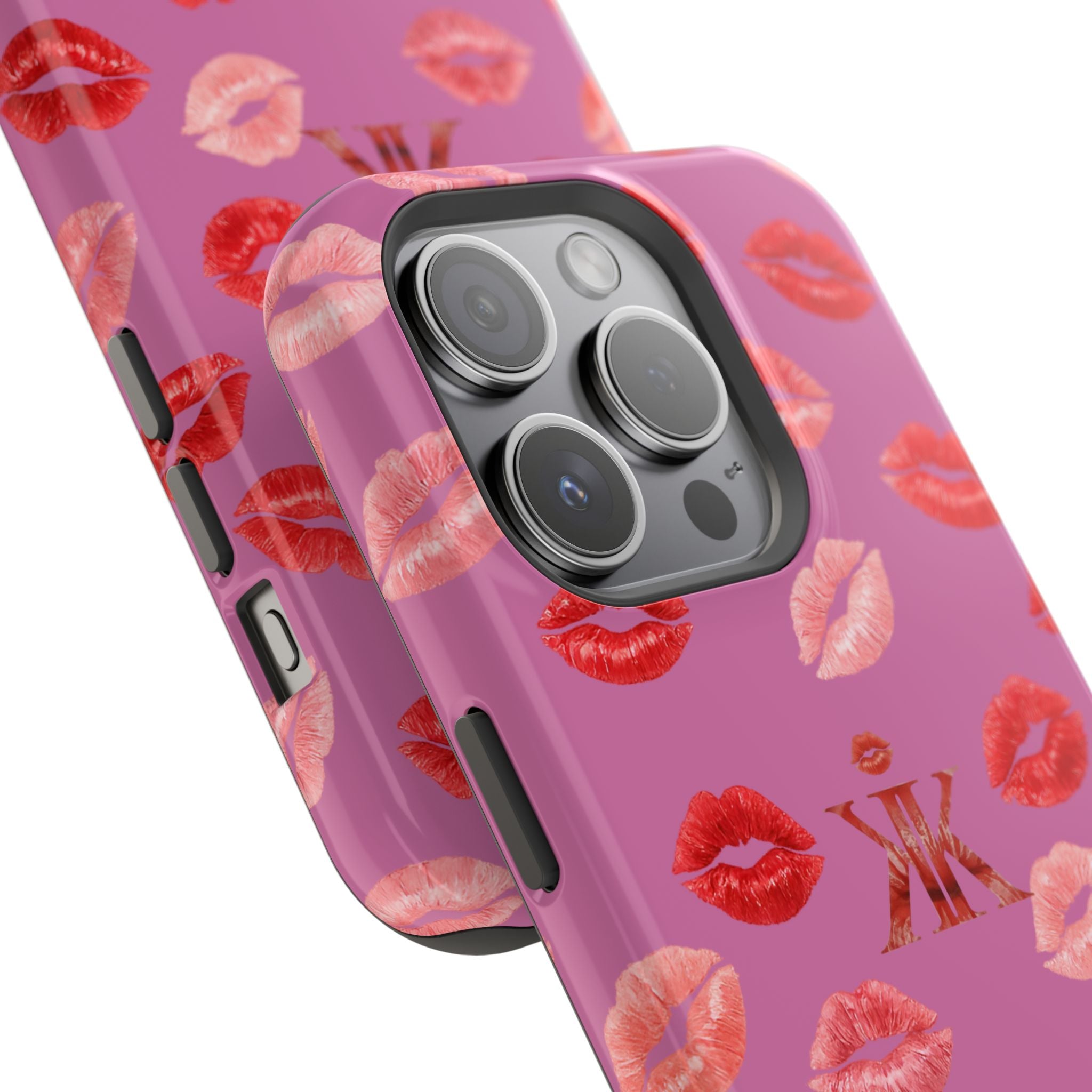 Psyche Collection Light Pink - Kiss Pattern Magnetic Impact Phone Case