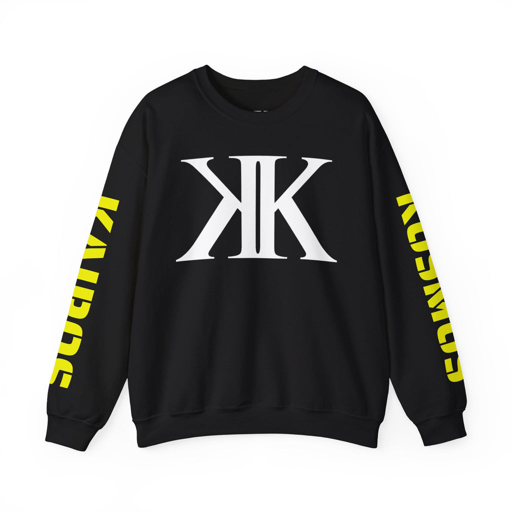 KAIROS KOSMOS Logo BLACK Crewneck Sweatshirt — Bold Sleeve Text Streetwear