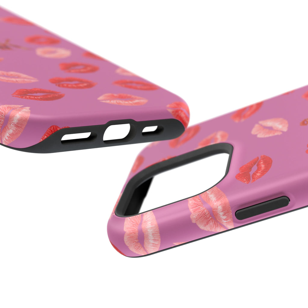 Psyche Collection Light Pink - Kiss Pattern Magnetic Impact Phone Case