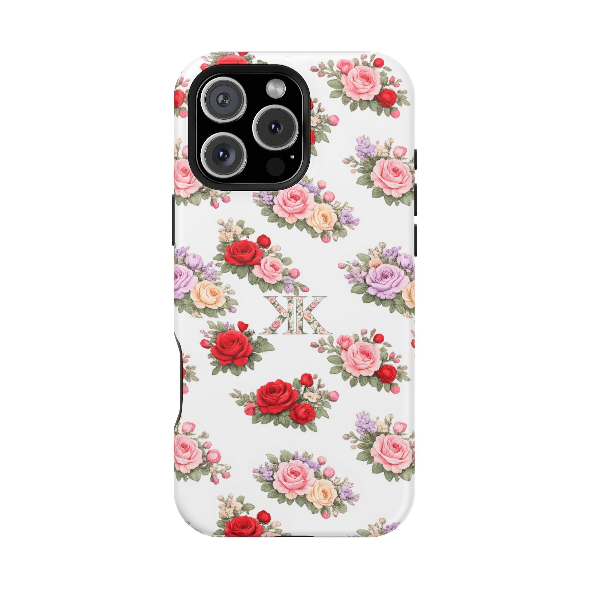 Anthos Collection Vintage Floral Rose Pattern Magnetic Impact-Resistant Phone Case