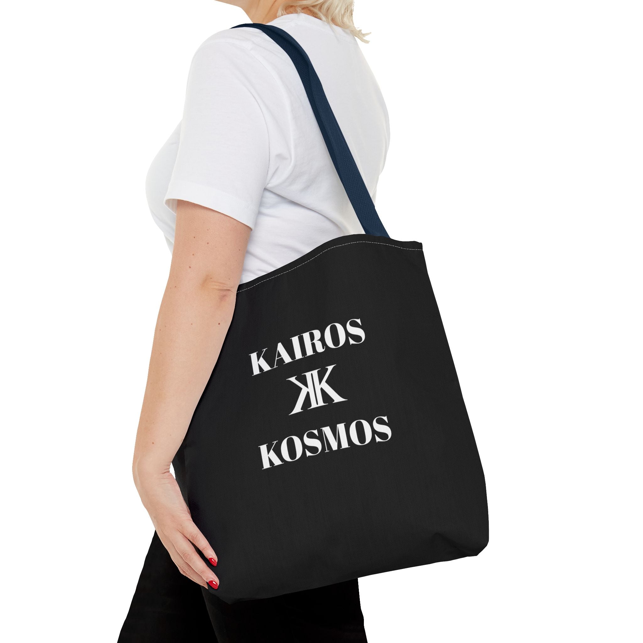 Kairos Kosmos BLACK Tote Bag – Minimalist Monogram Tote