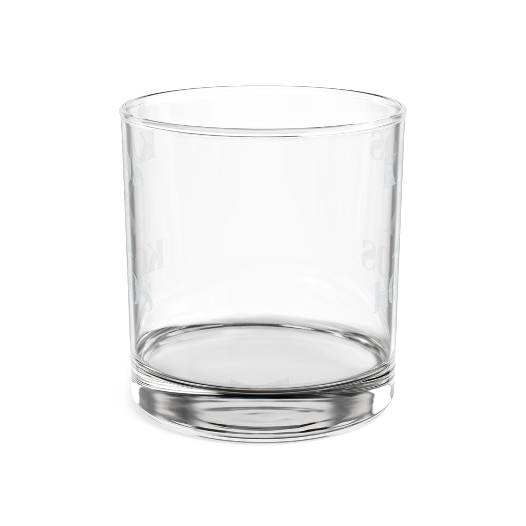 Kairos Kosmos Engraved 10.5oz Whiskey Glass — Minimal Monogram Vertical Design