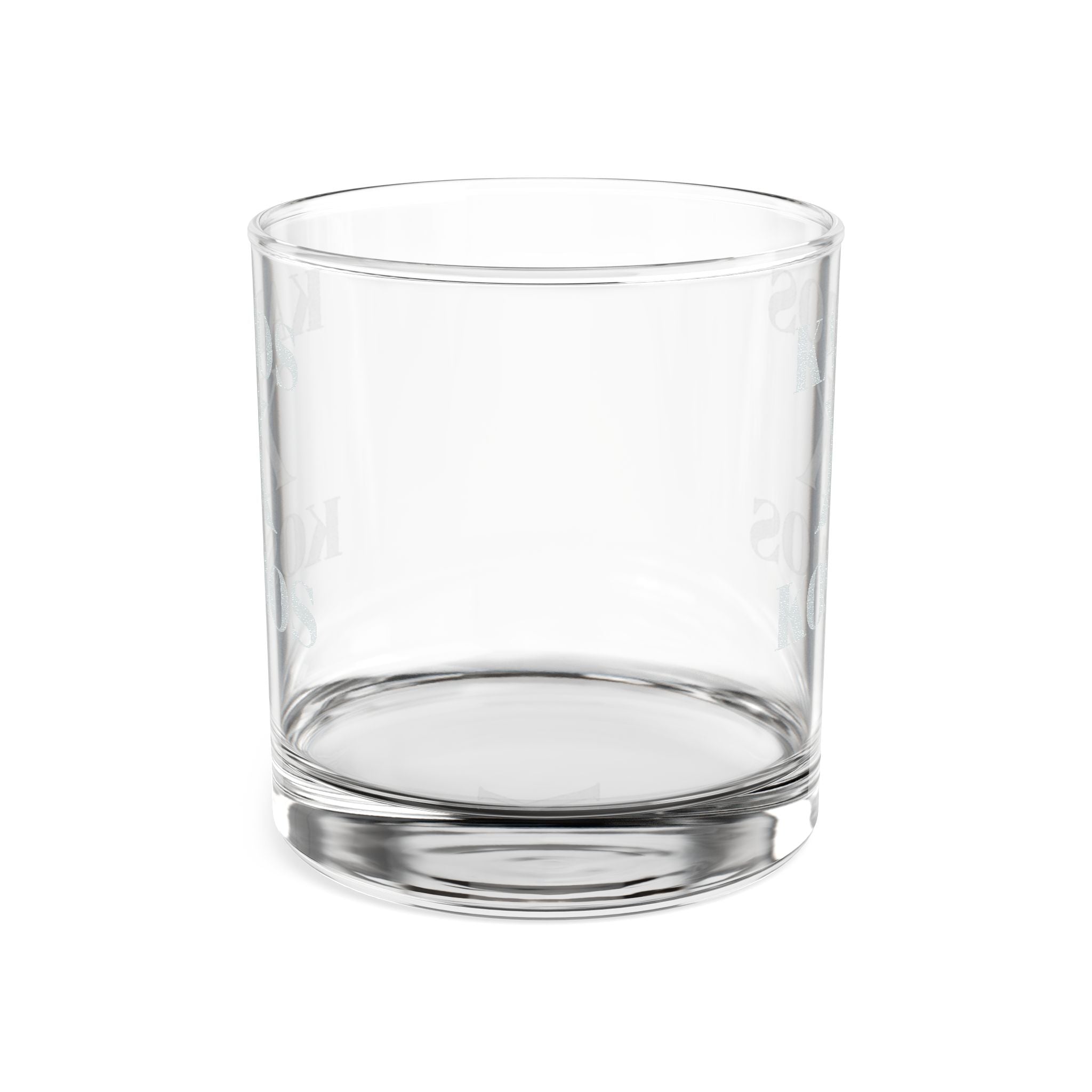 Kairos Kosmos Engraved 10.5oz Whiskey Glass — Minimal Monogram Vertical Design