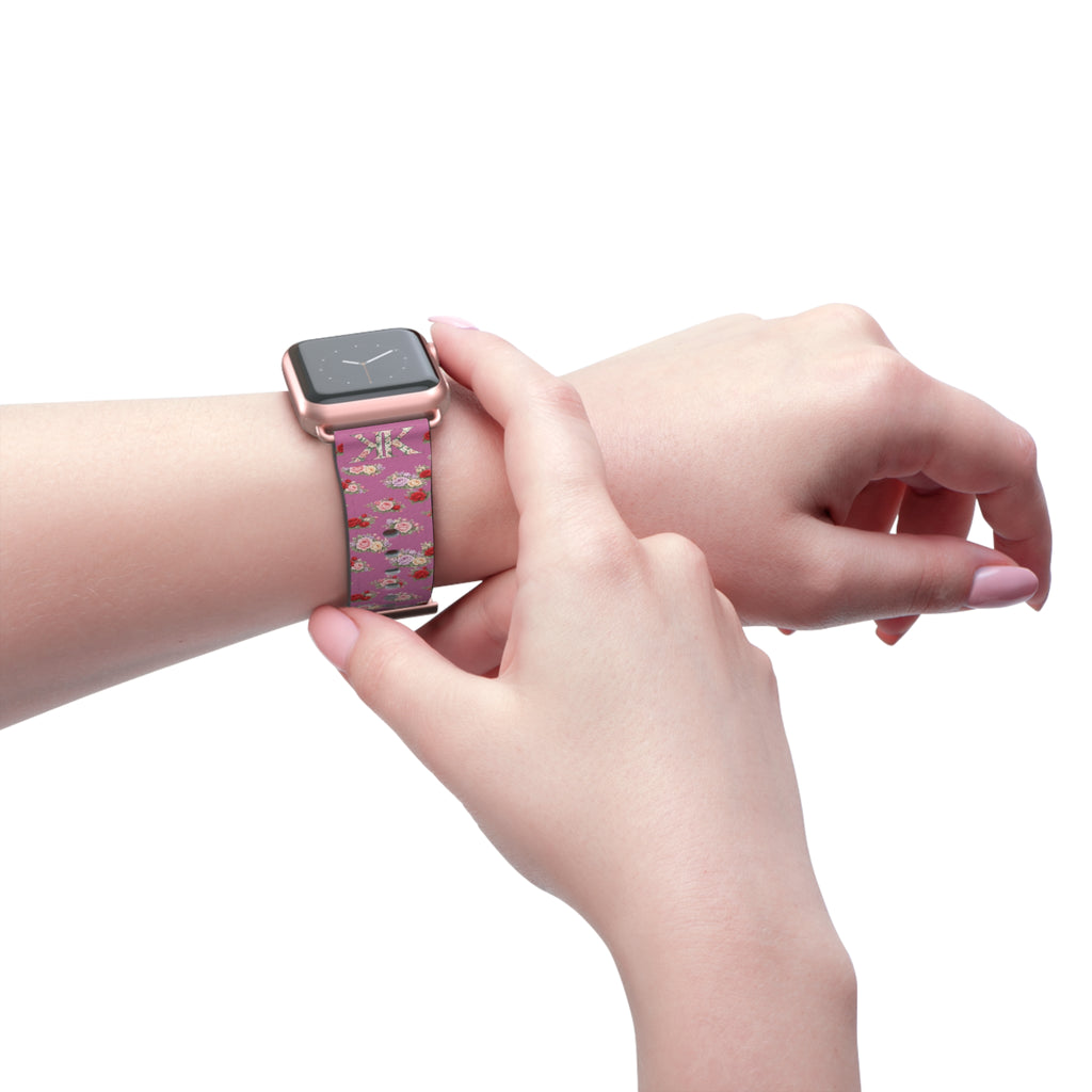 Anthos Collection Light Pink Floral Vintage Watch Band — Apple Watch Strap