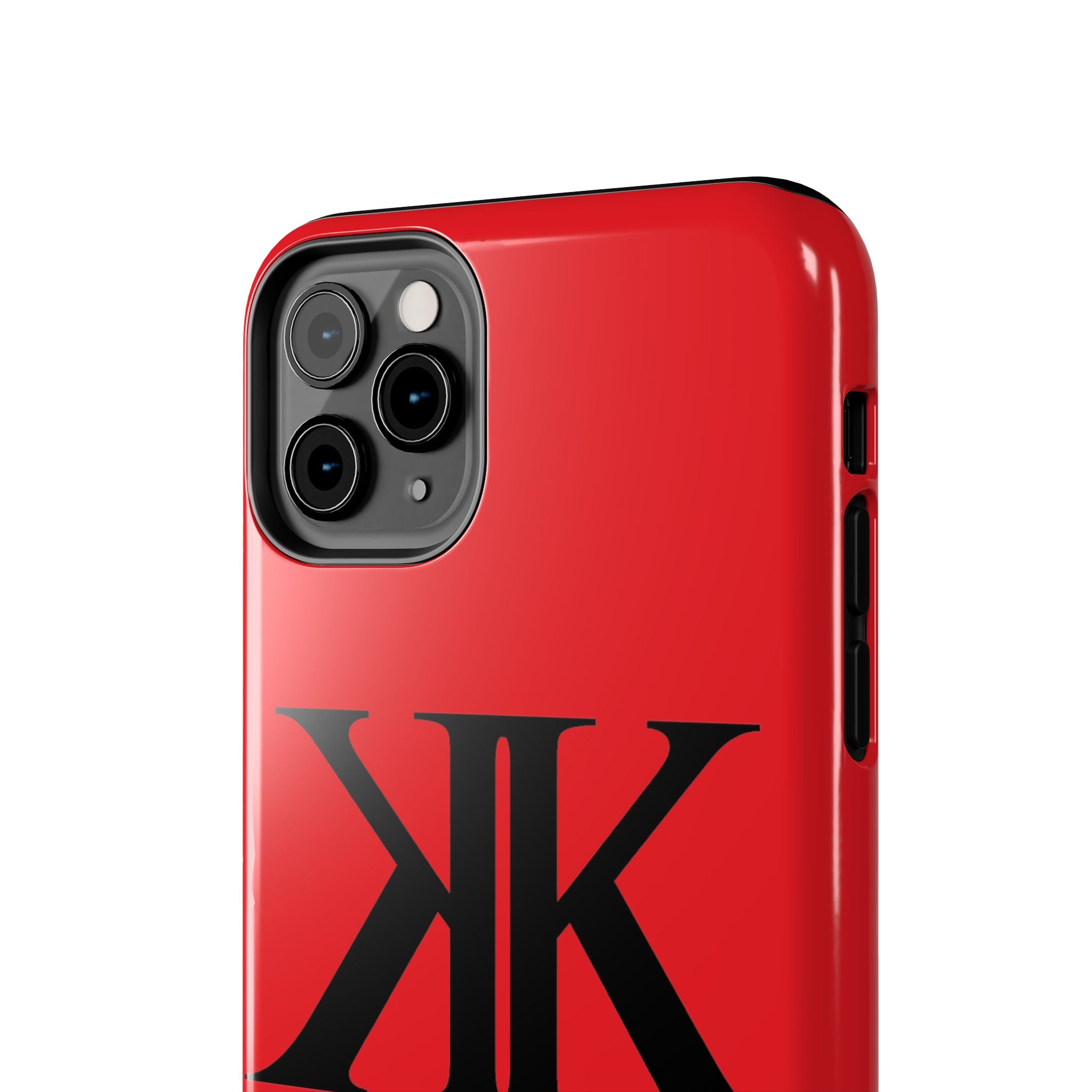 Monogram 'KK' RED Tough Phone Case — Minimal Black Initials Protective Cover
