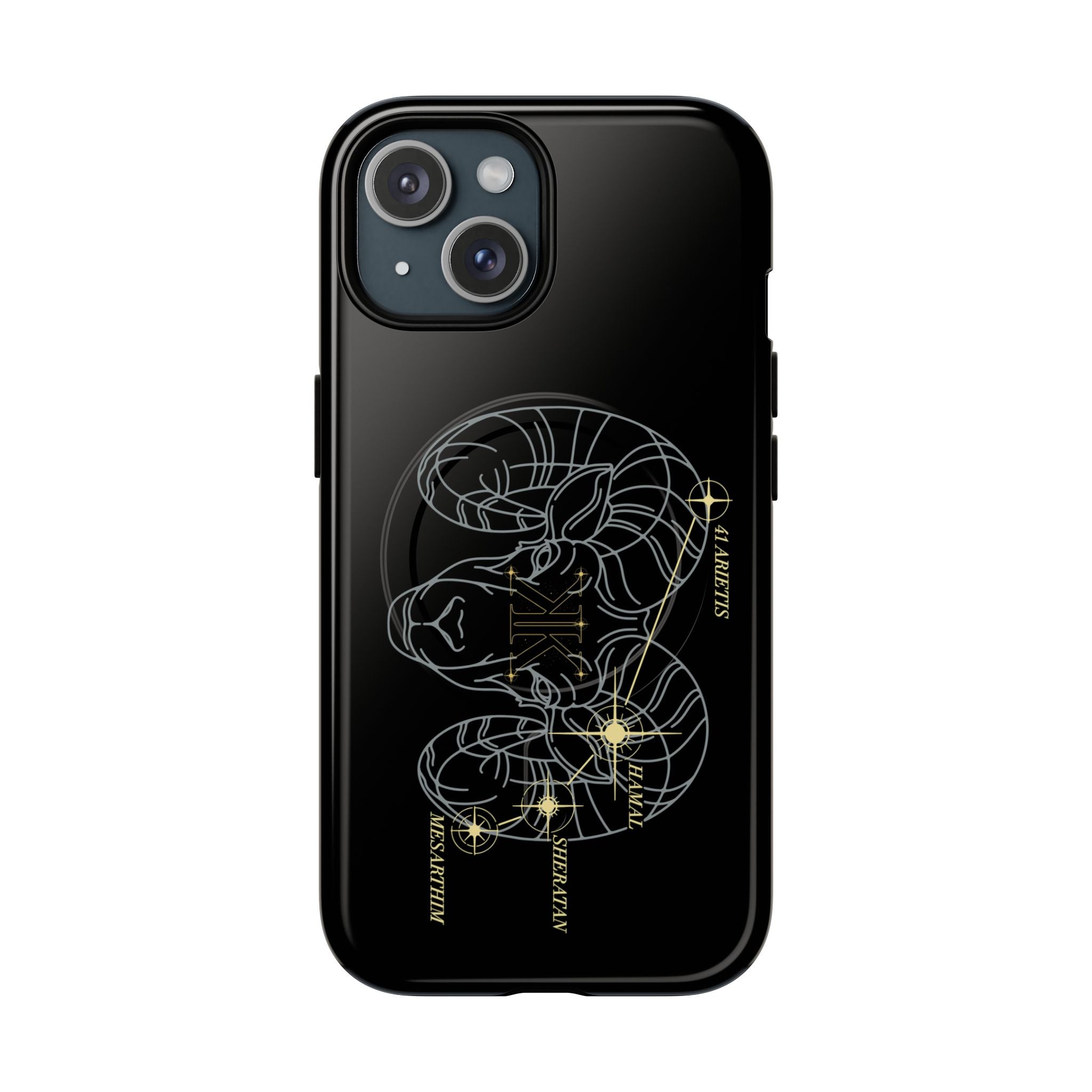 Aether Collection BLACK Aries Tough Magnetic Phone Case — Minimal Zodiac Design