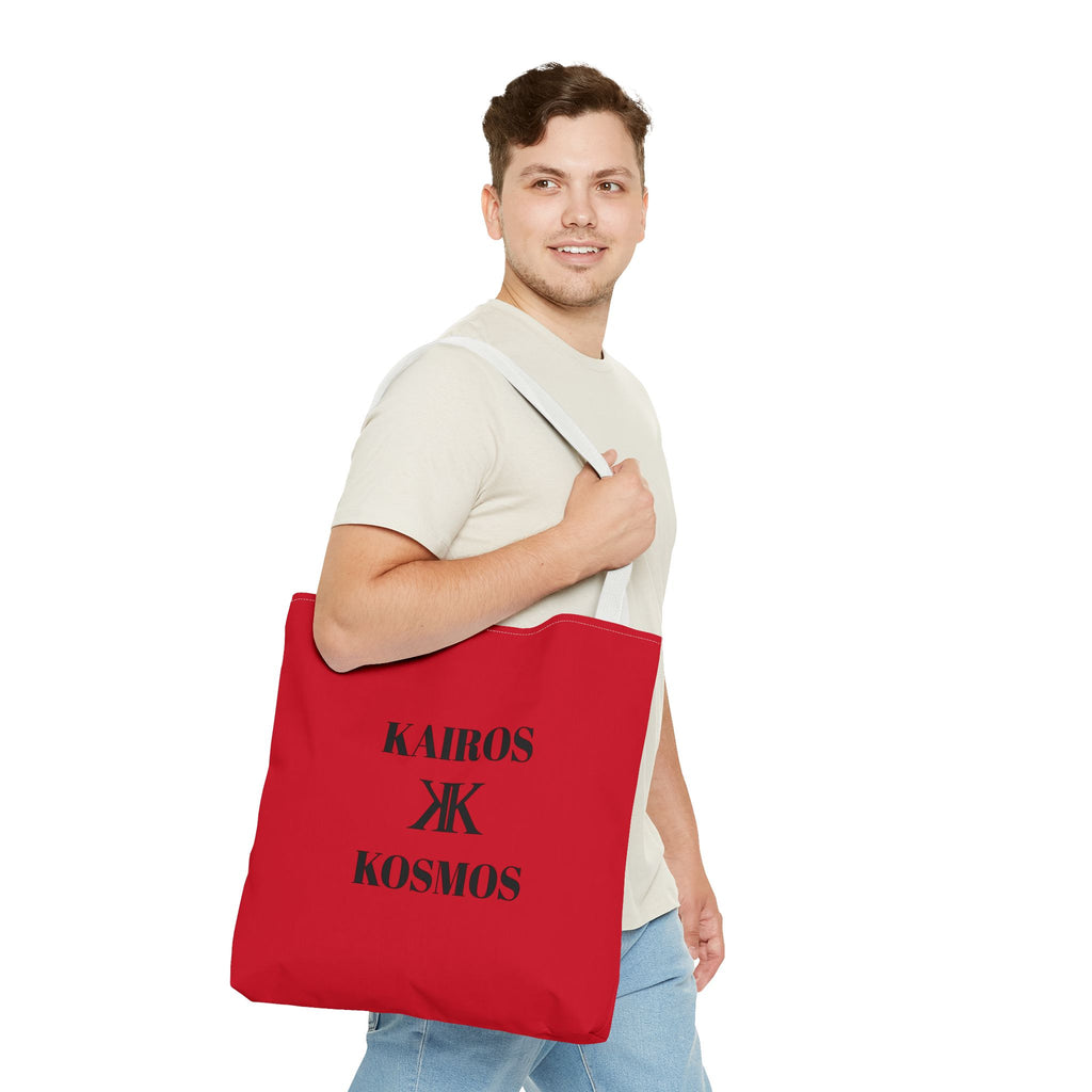 Kairos Kosmos RED Tote Bag – Minimalist Monogram Tote