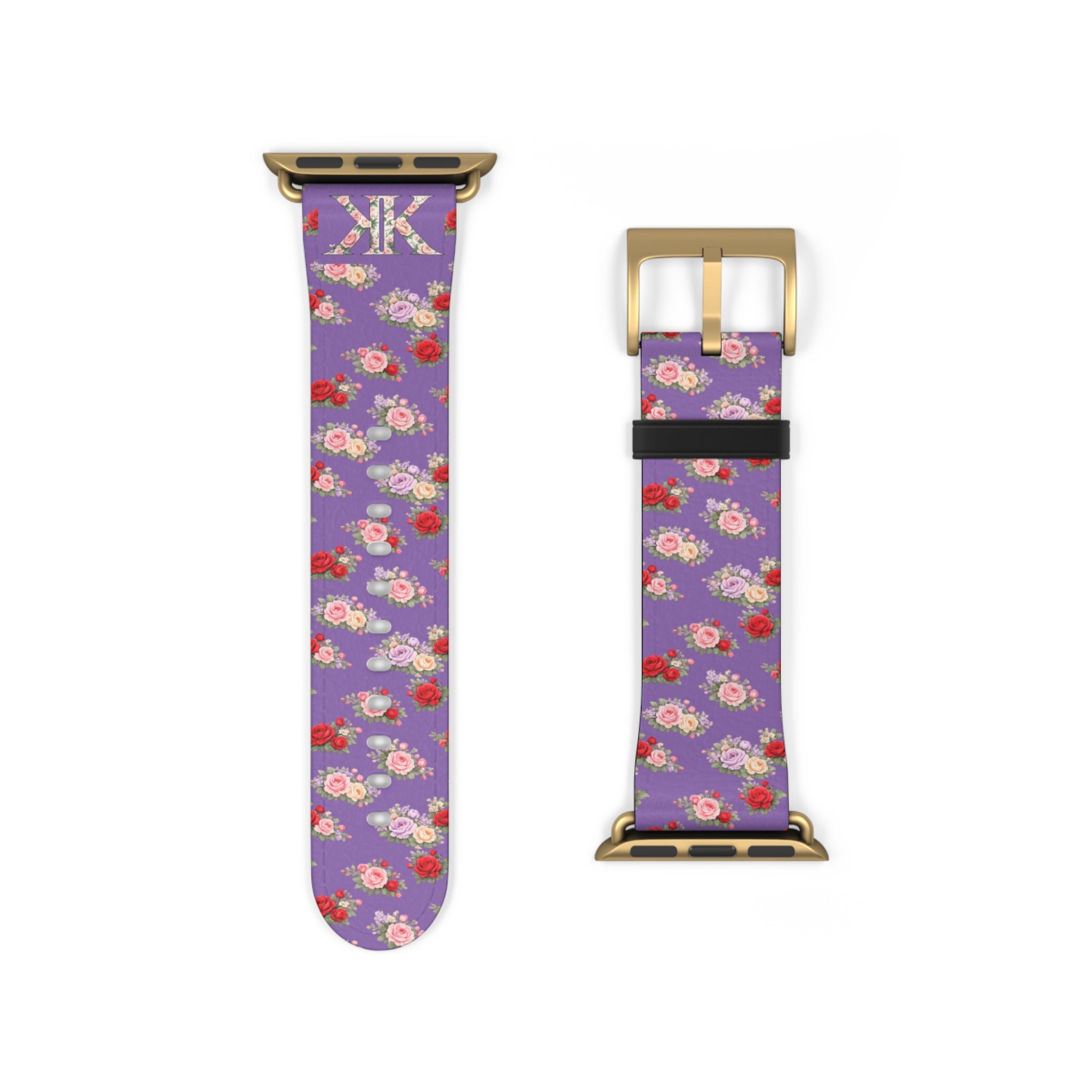Anthos Collection Light Purple Floral Vintage Watch Band —  Apple Watch Strap
