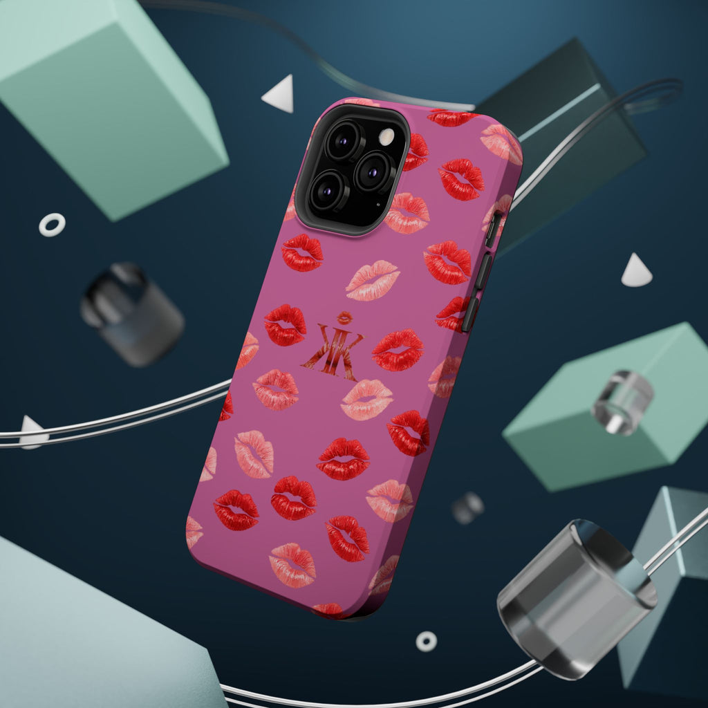 Psyche Collection Light Pink - Kiss Pattern Magnetic Impact Phone Case
