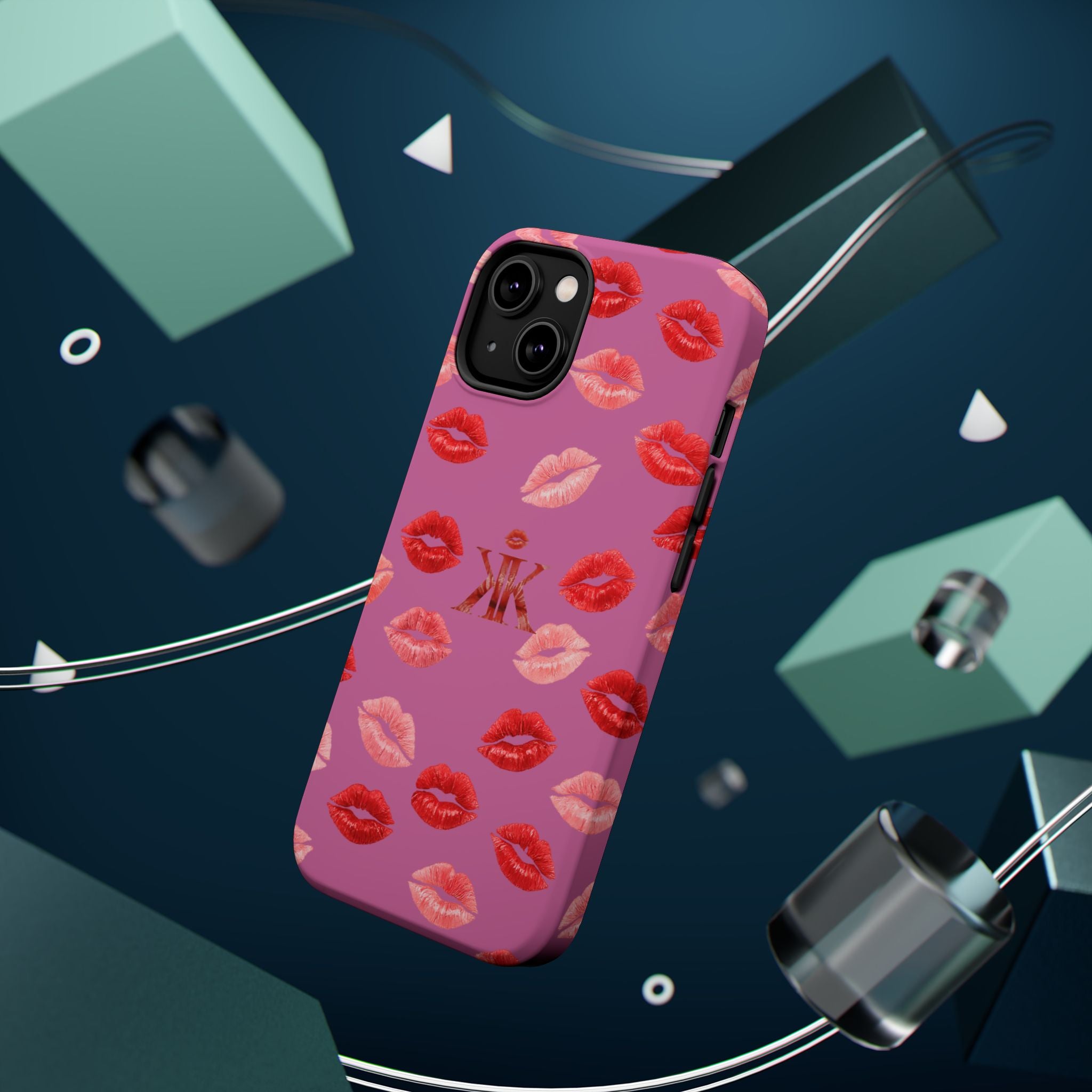 Psyche Collection Light Pink - Kiss Pattern Magnetic Impact Phone Case