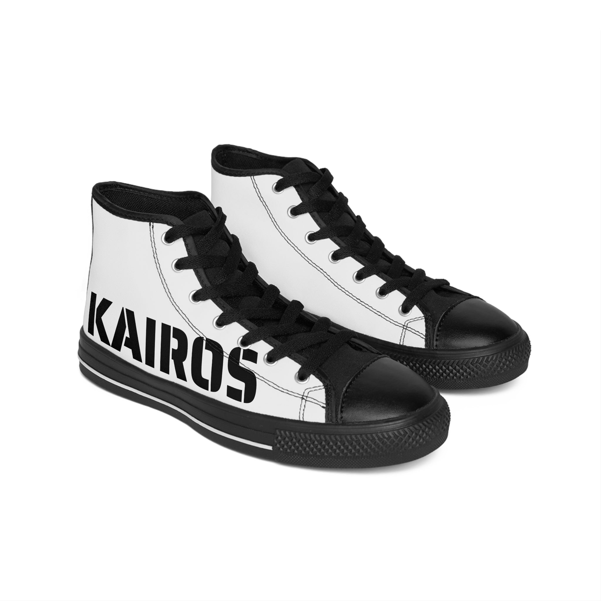 Kairos Kosmos High-Top Sneakers — Bold Black & White Street Style