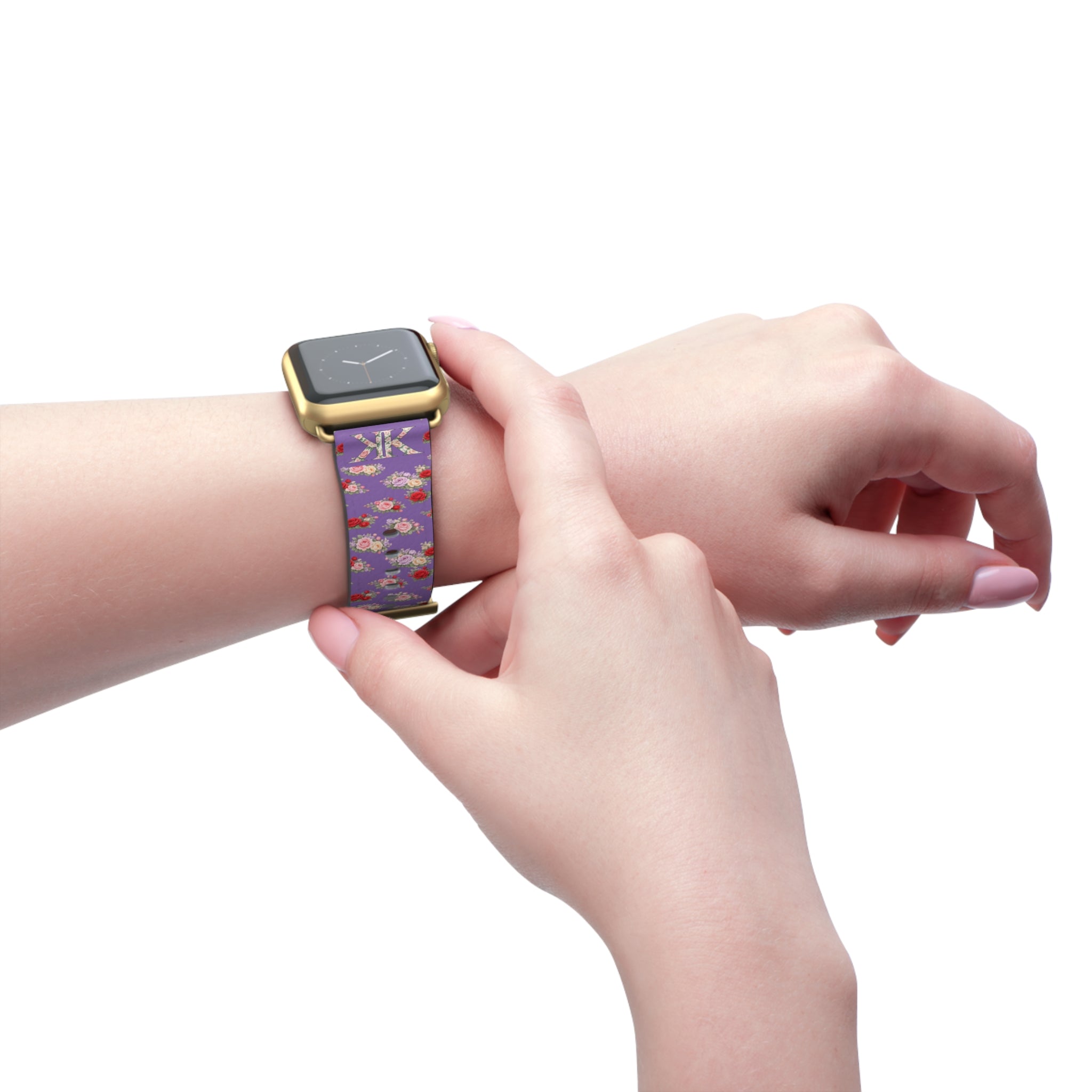 Anthos Collection Light Purple Floral Vintage Watch Band —  Apple Watch Strap