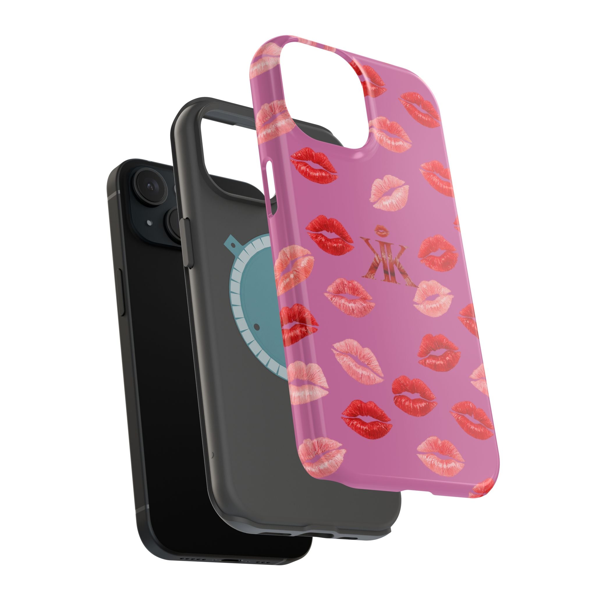 Psyche Collection Light Pink - Kiss Pattern Magnetic Impact Phone Case
