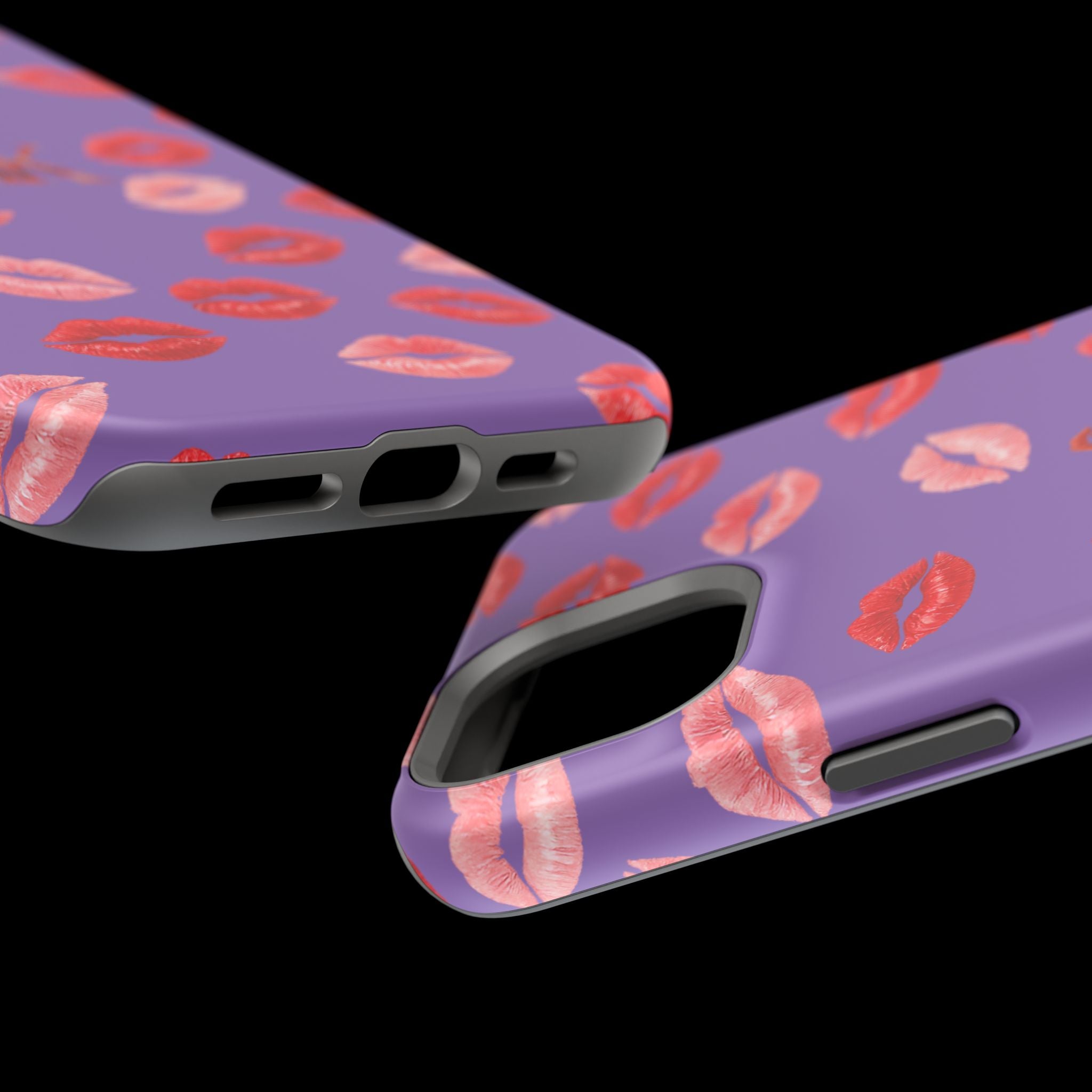 Psyche Collection Light Purple - Kiss Pattern Magnetic Impact Phone Case