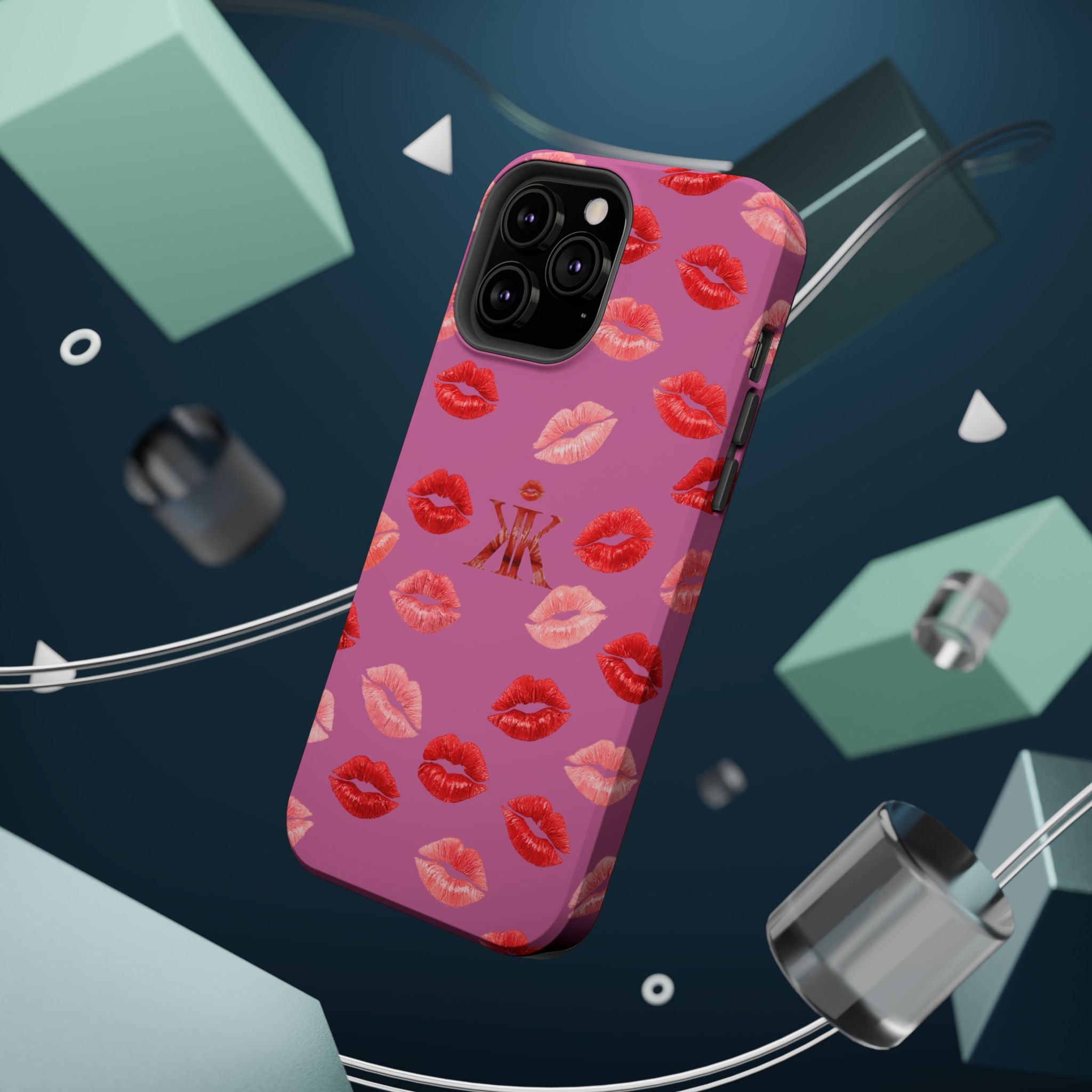 Psyche Collection Light Pink - Kiss Pattern Magnetic Impact Phone Case