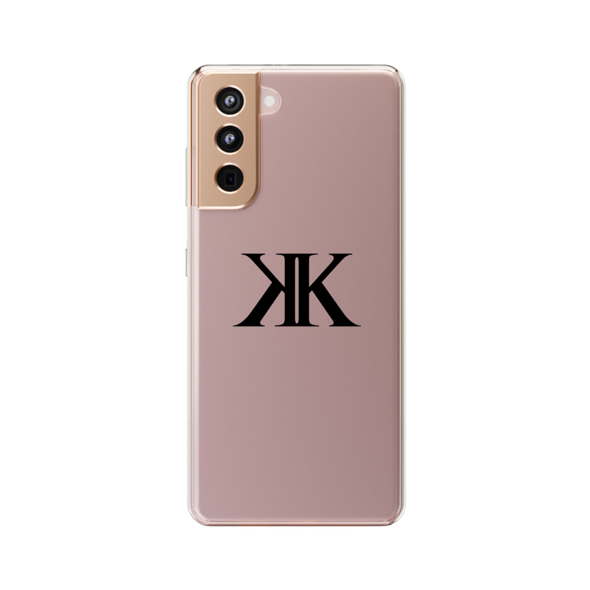 Kairos Kosmos Clear Phone Case — Minimal Black KK Monogram